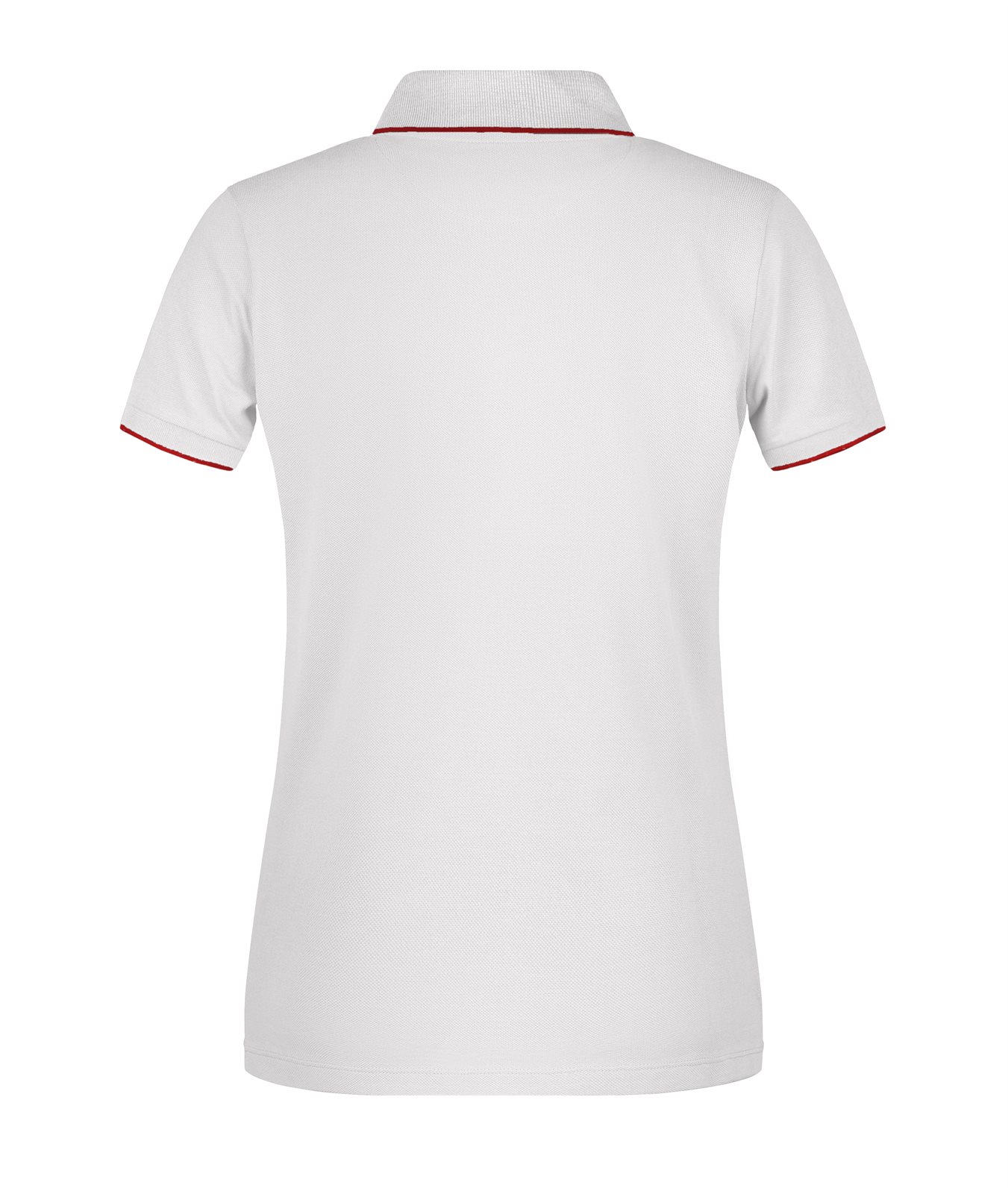 Poloshirt Damen Weiß/Rot – Ladies' Polo Stripe, Detailansicht