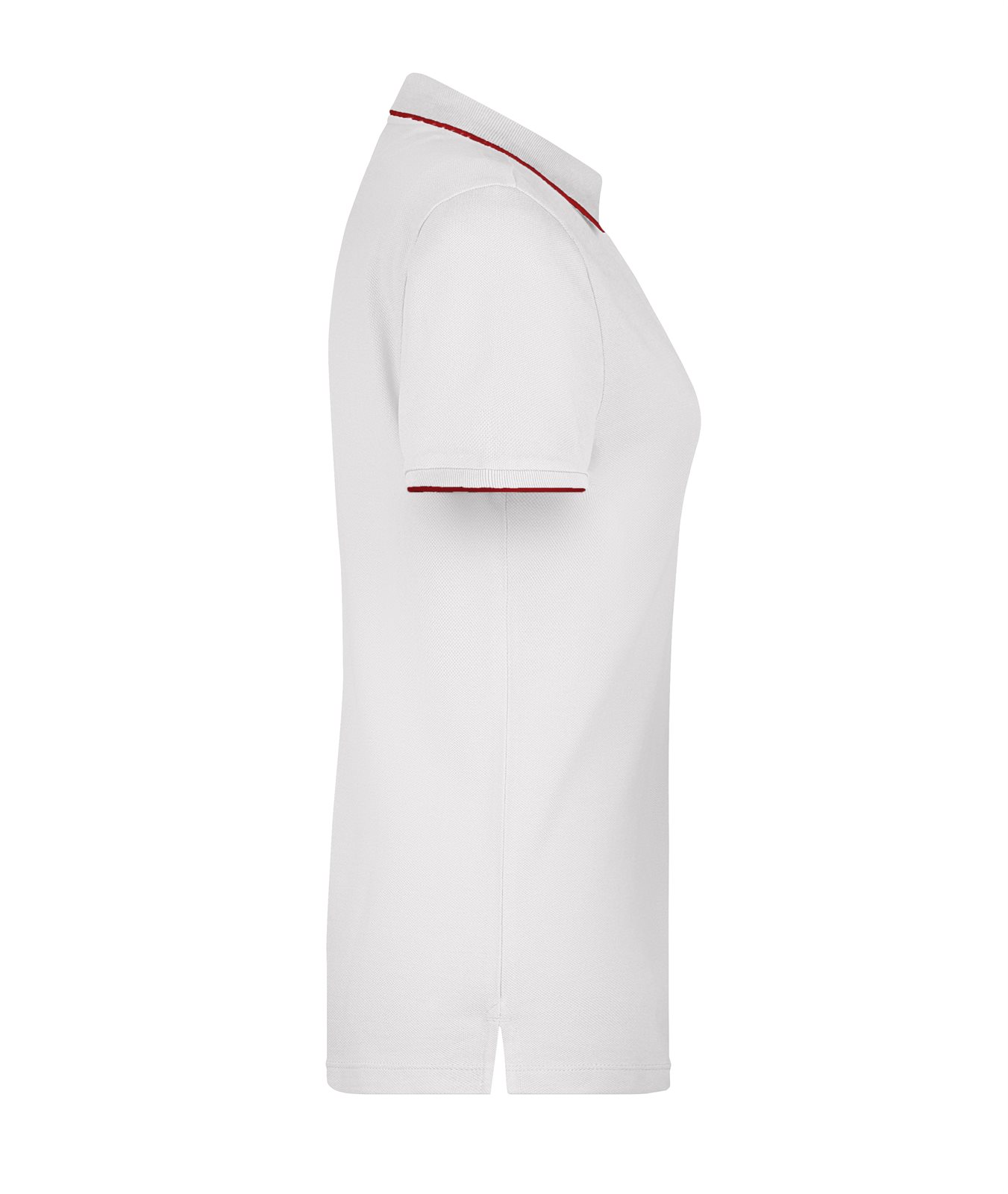 Poloshirt Damen Weiß/Rot – Ladies' Polo Stripe, Detailansicht