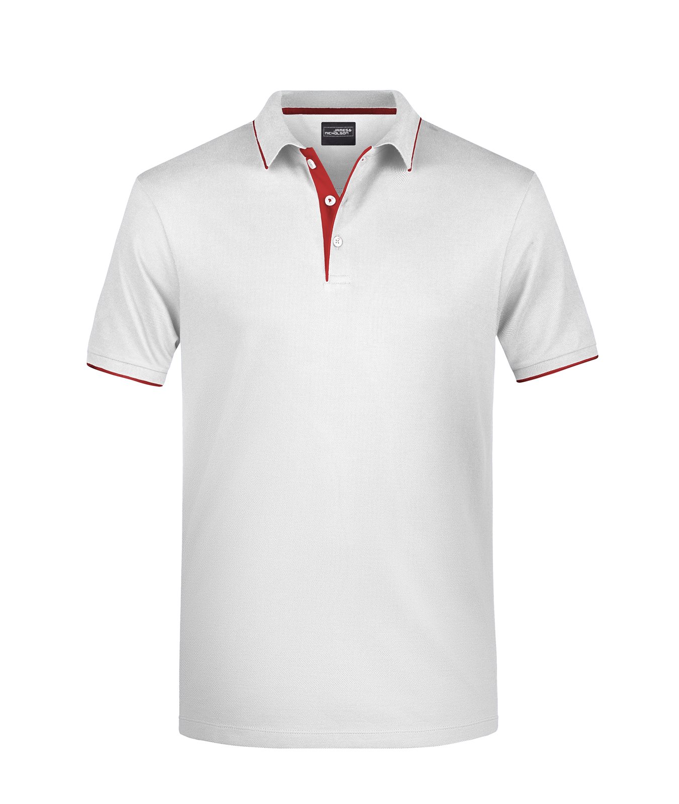 Poloshirt Herren Weiß/Rot – Men's Polo Stripe