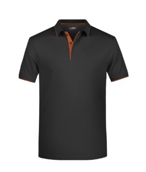 Poloshirt Herren Schwarz/Orange – Men's Polo Stripe