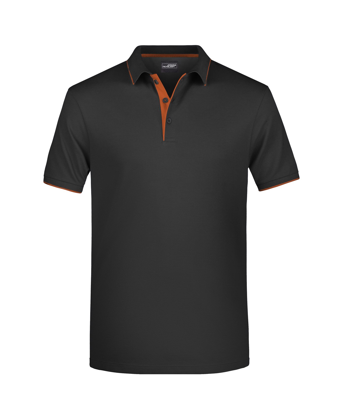 Poloshirt Herren Schwarz/Orange – Men's Polo Stripe
