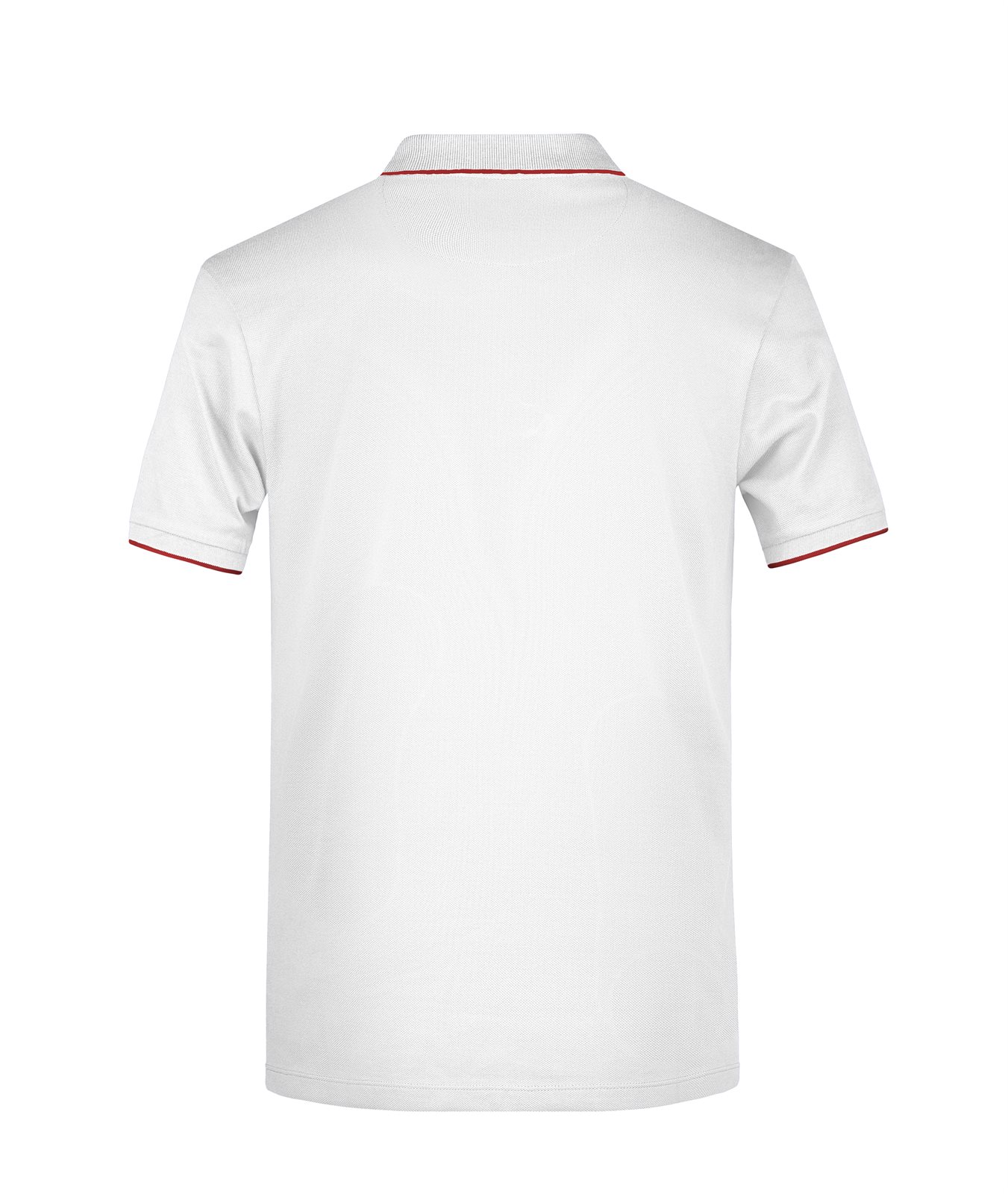 Poloshirt Herren Weiß/Rot – Men's Polo Stripe, Detailansicht