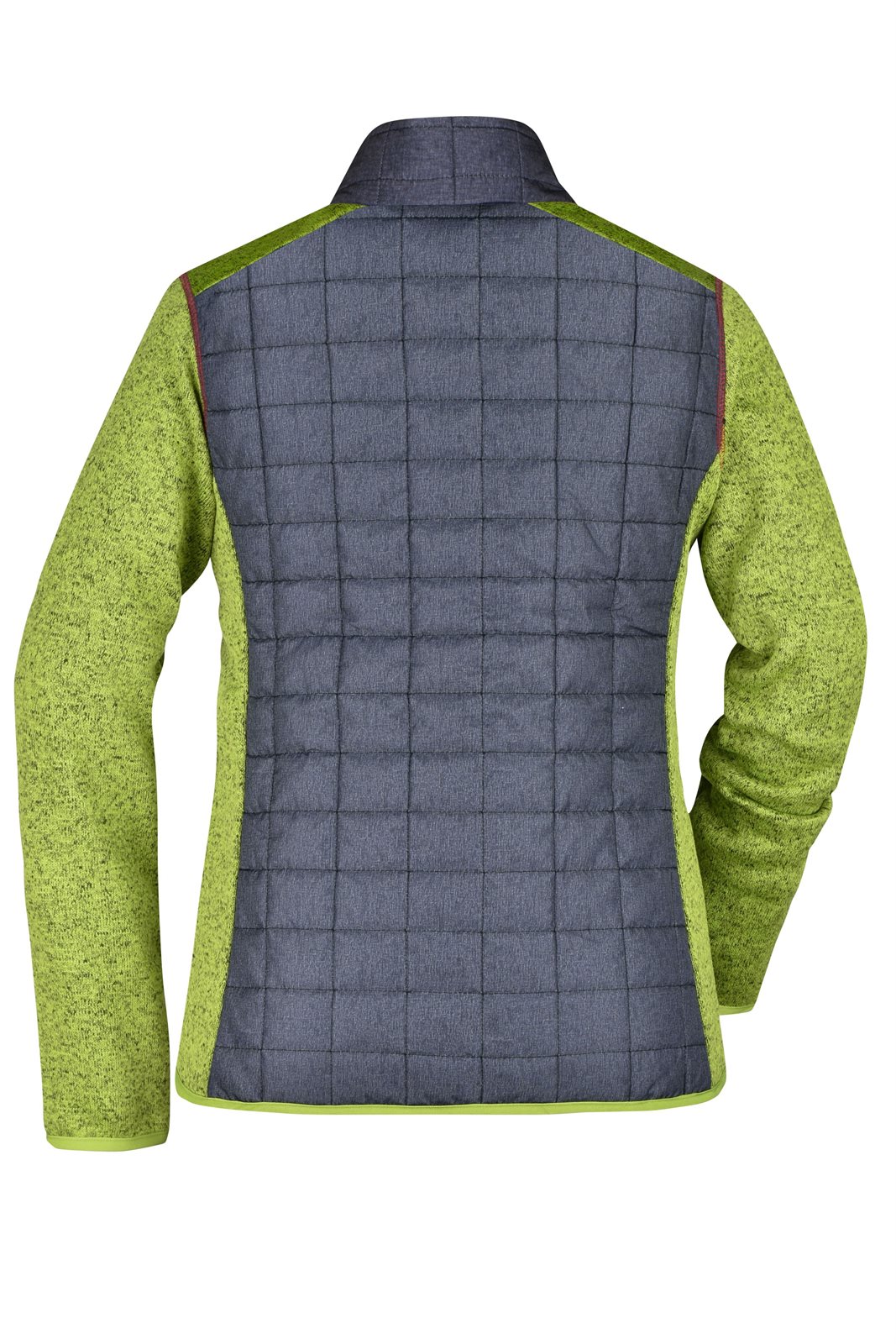 Jacke Damen Grau/Grün – Ladies' Knitted Hybrid Jacket, Detailansicht