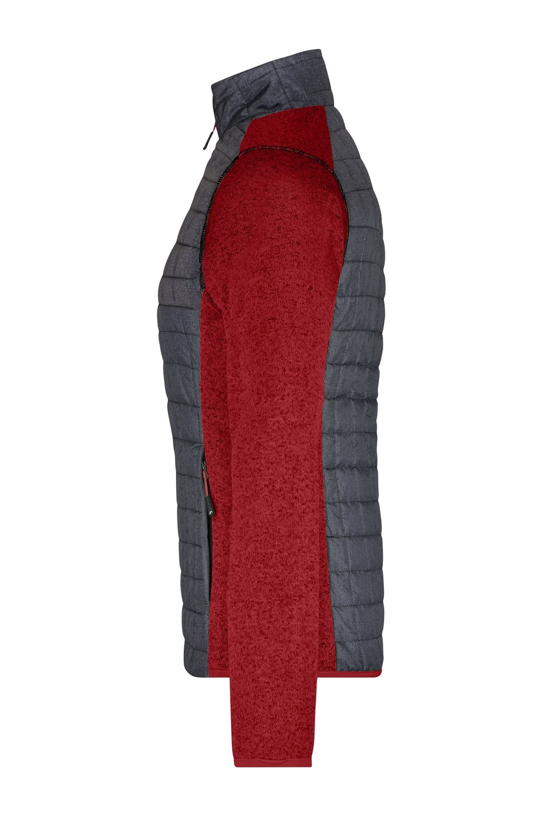 Jacke Damen Rot/Grau – Ladies' Knitted Hybrid Jacket, Detailansicht