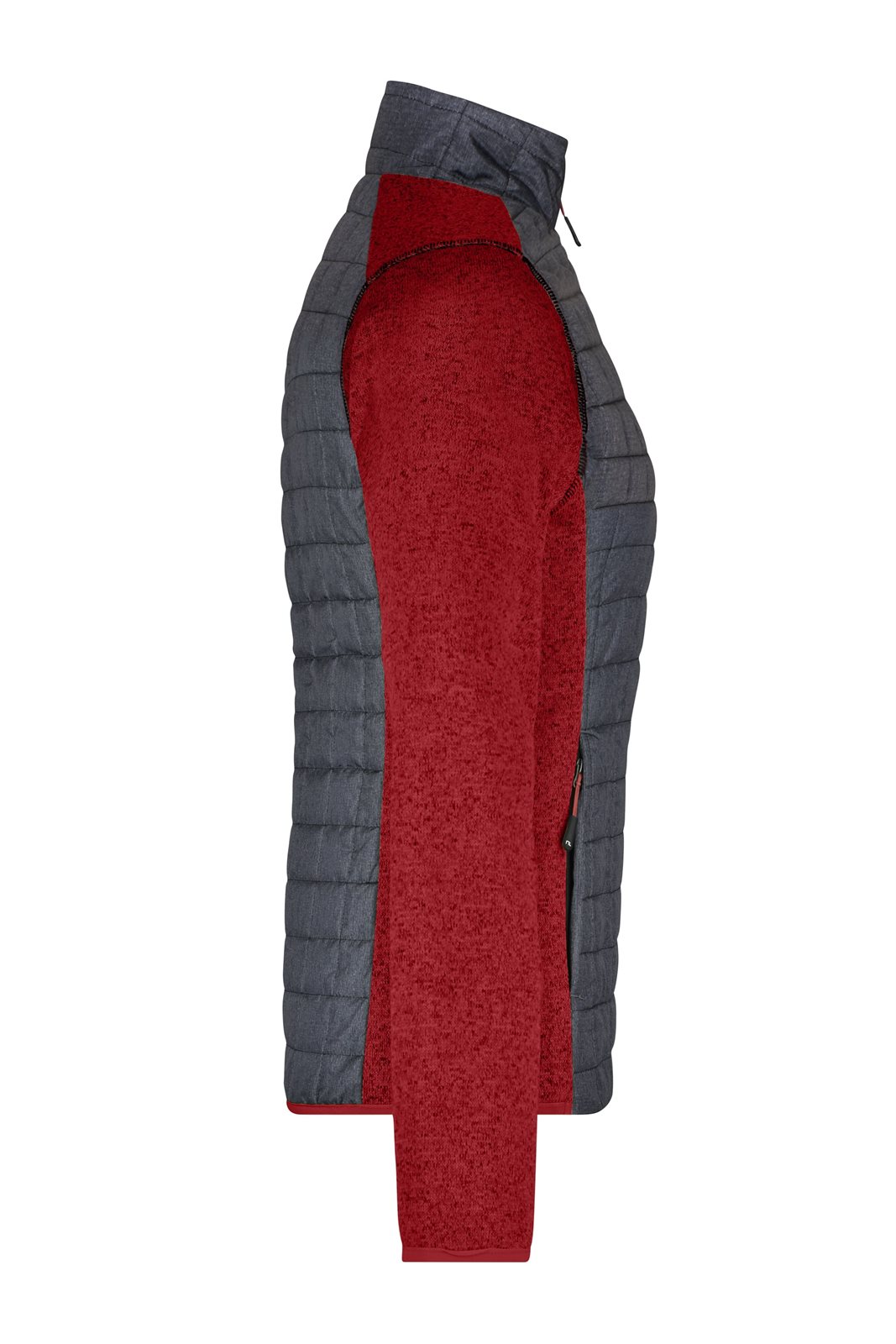 Jacke Damen Rot/Grau – Ladies' Knitted Hybrid Jacket, Detailansicht