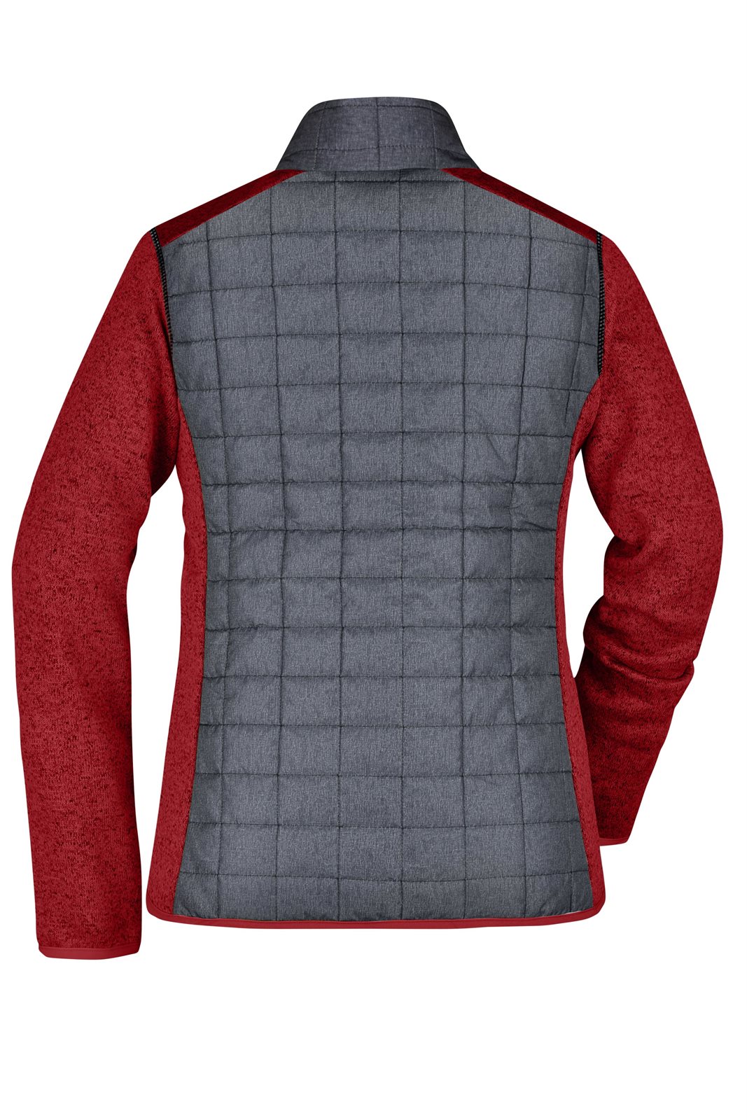 Jacke Damen Rot/Grau – Ladies' Knitted Hybrid Jacket, Detailansicht