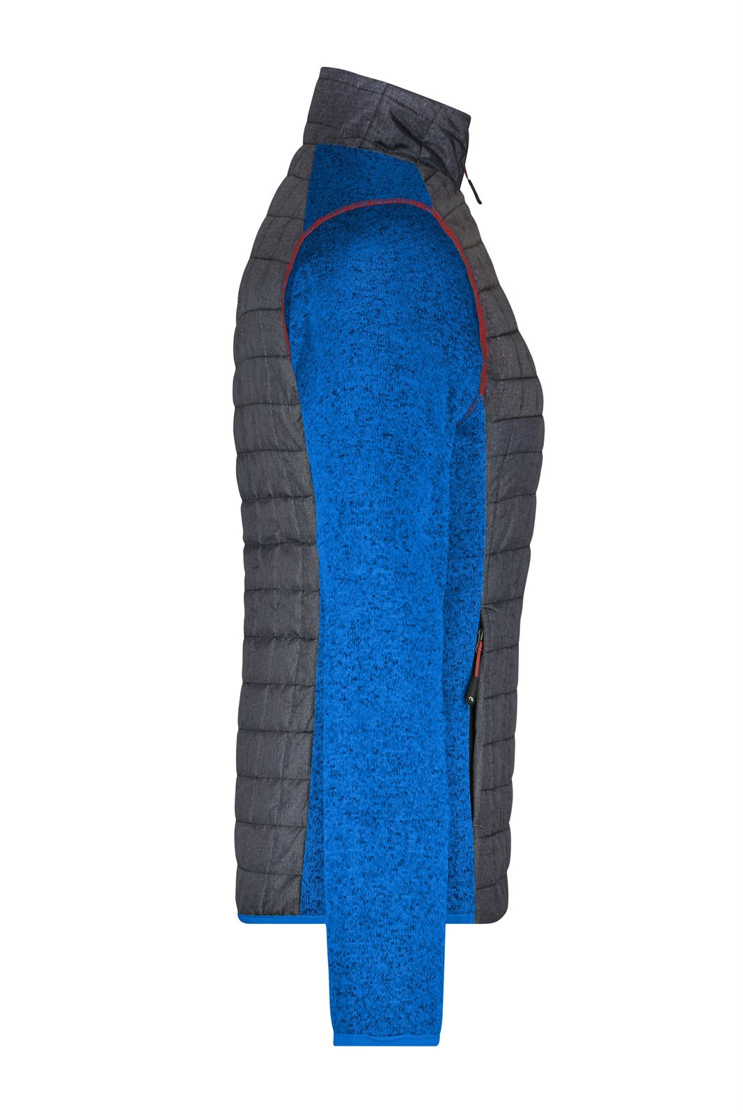 Jacke Damen Grau/Blau – Ladies' Knitted Hybrid Jacket, Detailansicht