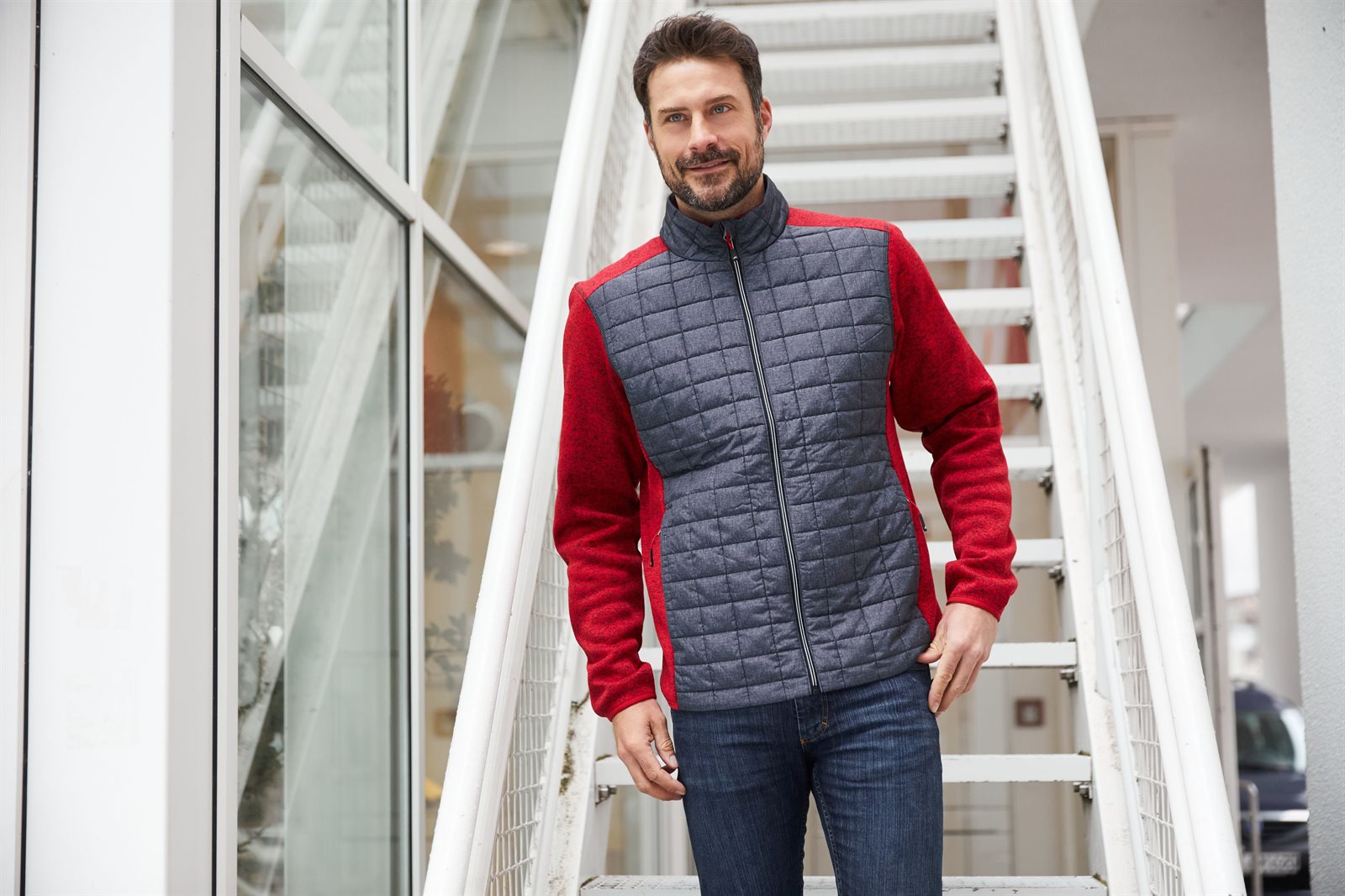 Jacke Herren – Men's Knitted Hybrid Jacket, Detailansicht