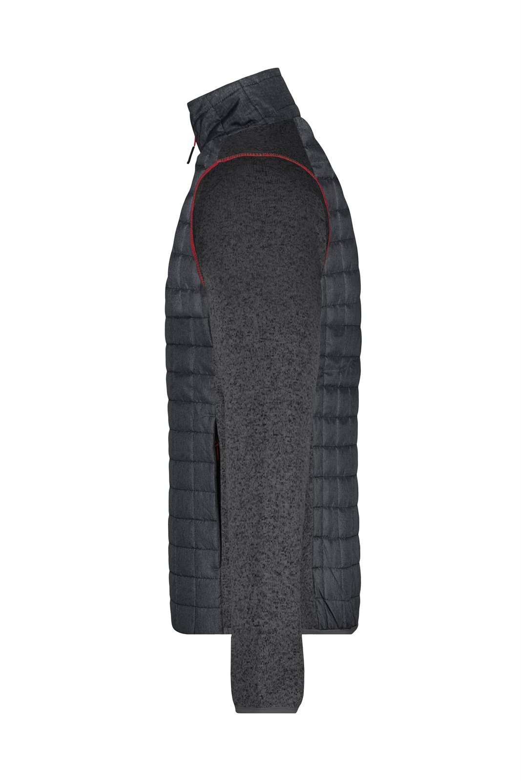 Jacke Herren Grau – Men's Knitted Hybrid Jacket, Detailansicht