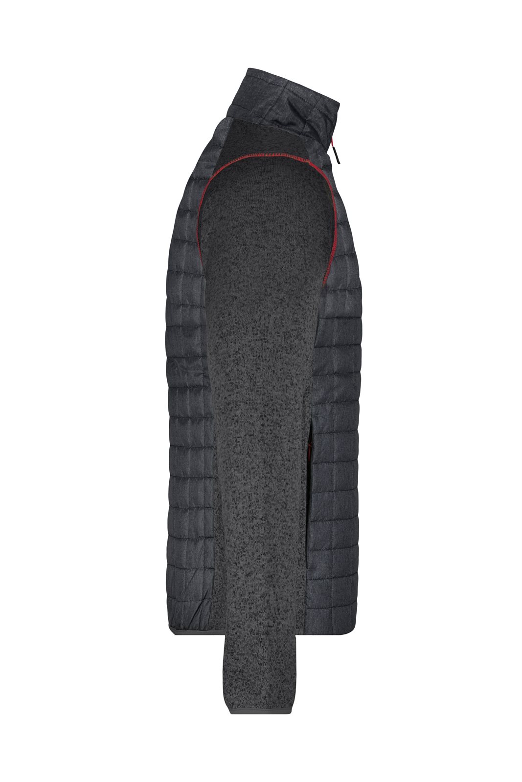 Jacke Herren Grau – Men's Knitted Hybrid Jacket, Detailansicht