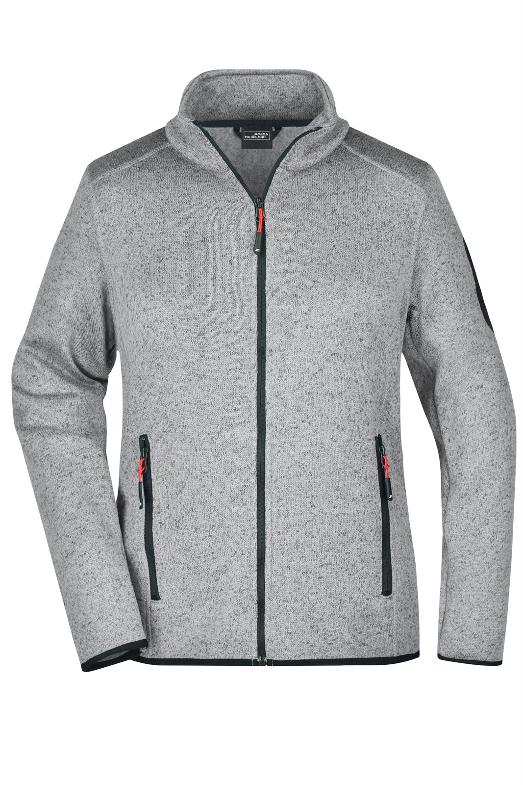Jacke Damen Rot/Grau – Ladies' Knitted Fleece Jacket