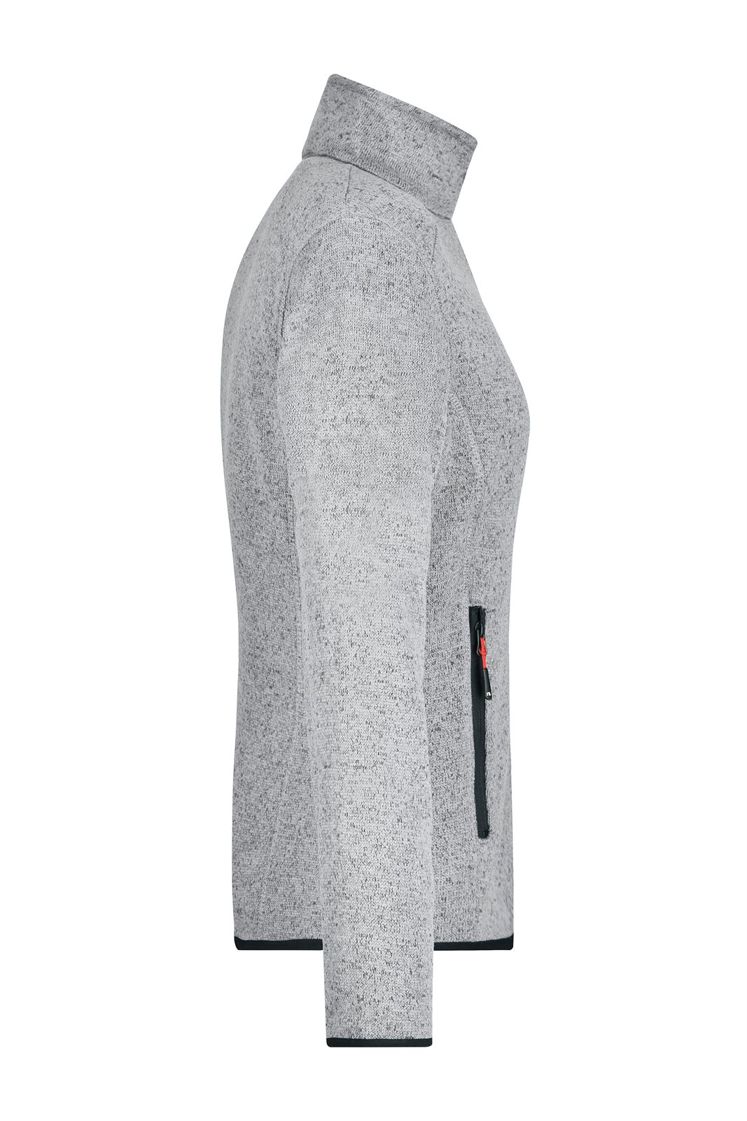 Jacke Damen Rot/Grau – Ladies' Knitted Fleece Jacket, Detailansicht