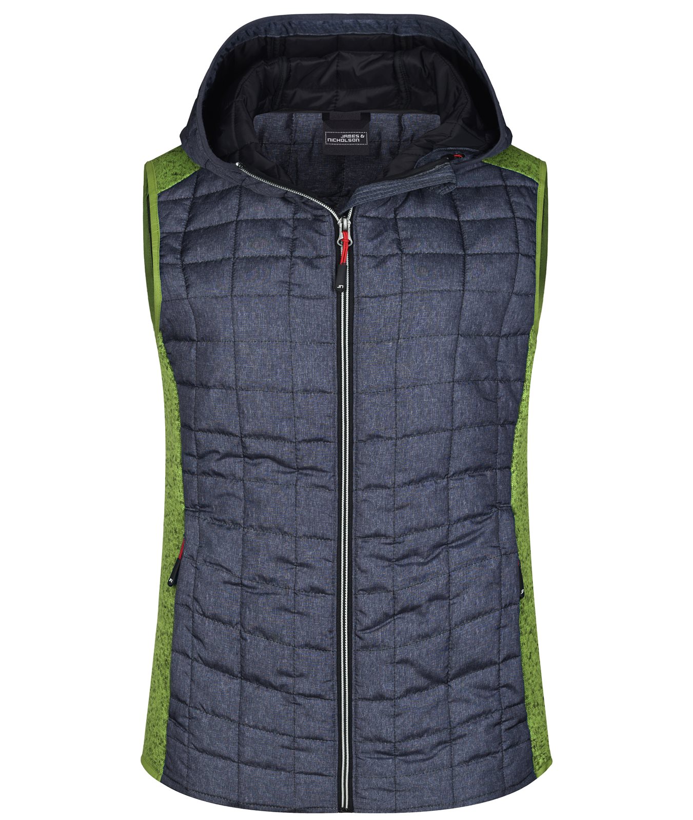 Weste Damen Grau/Grün – Ladies' Knitted Hybrid Vest