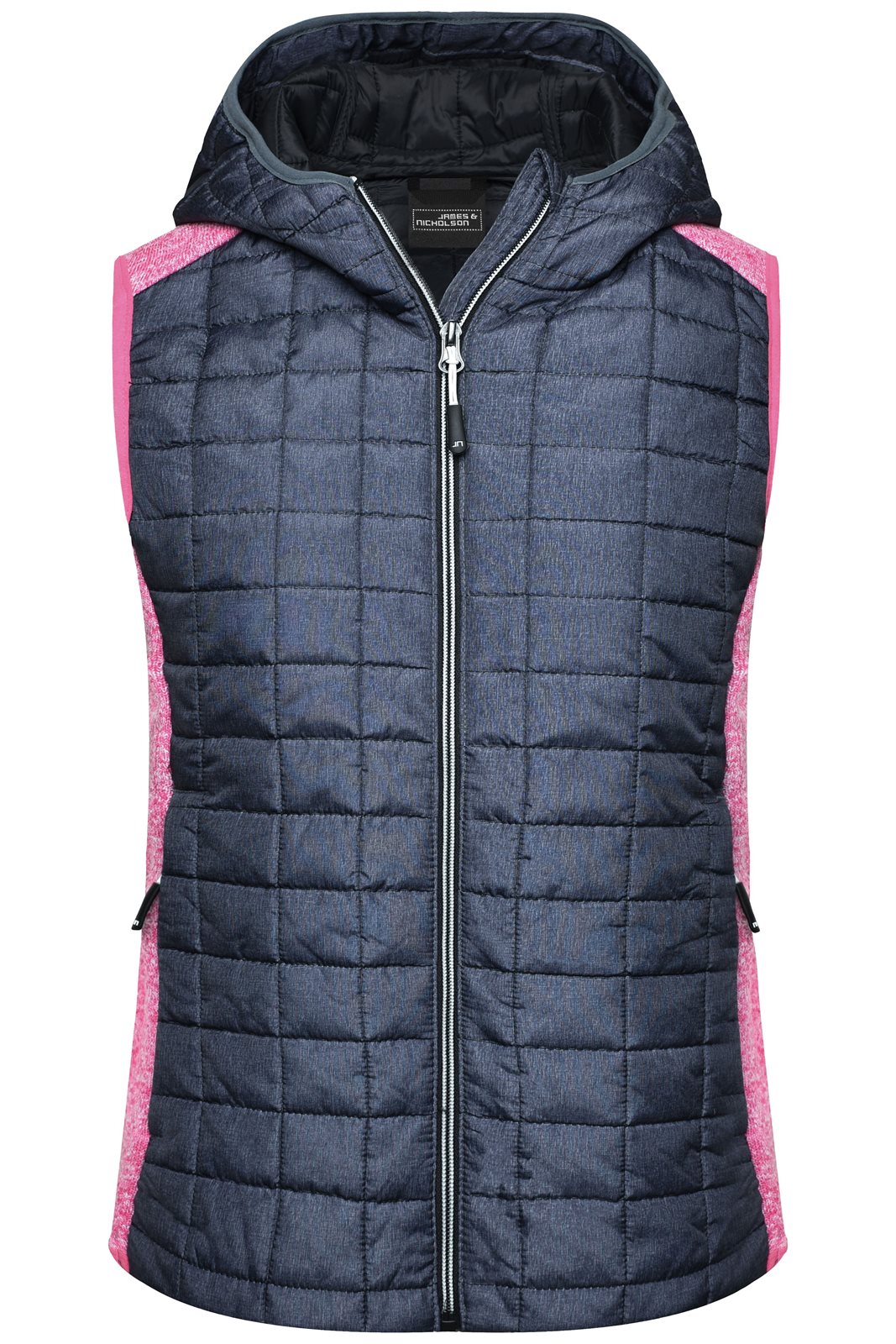 Weste Damen Grau/Pink – Ladies' Knitted Hybrid Vest