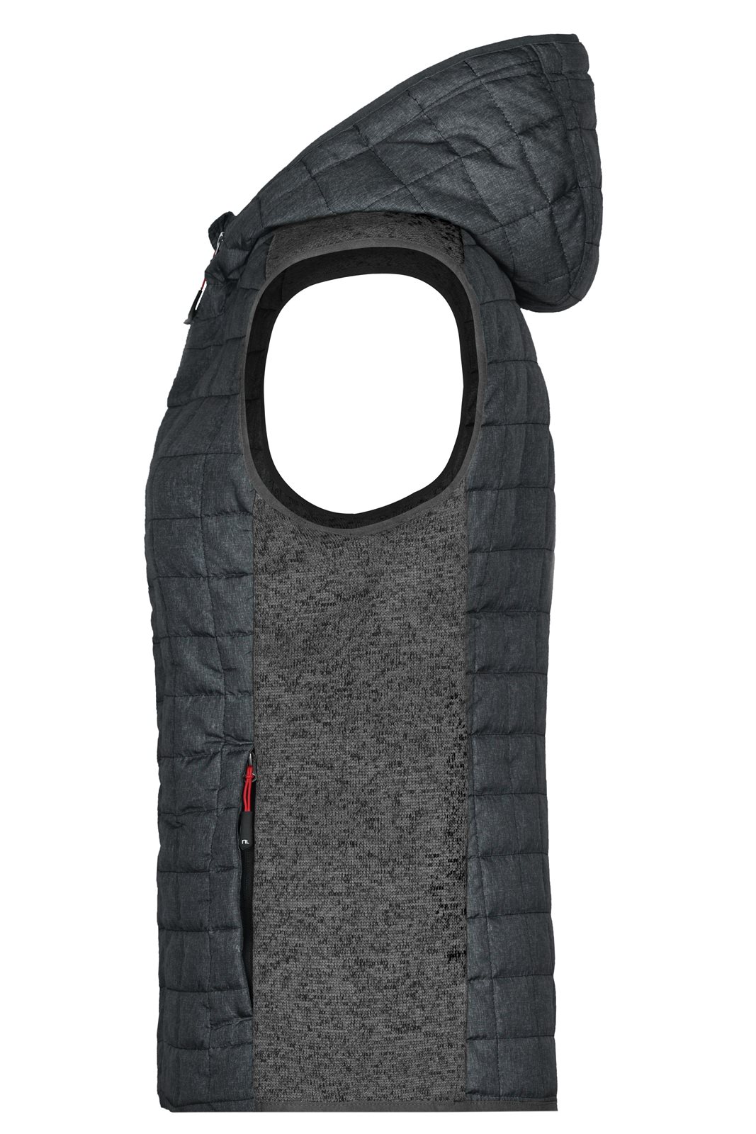 Weste Damen Grau – Ladies' Knitted Hybrid Vest, Detailansicht