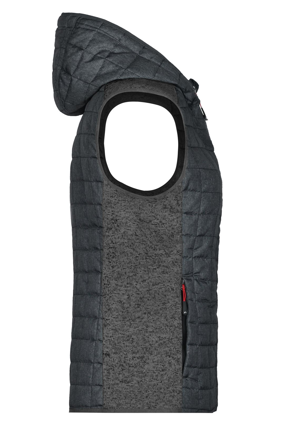 Weste Damen Grau – Ladies' Knitted Hybrid Vest, Detailansicht