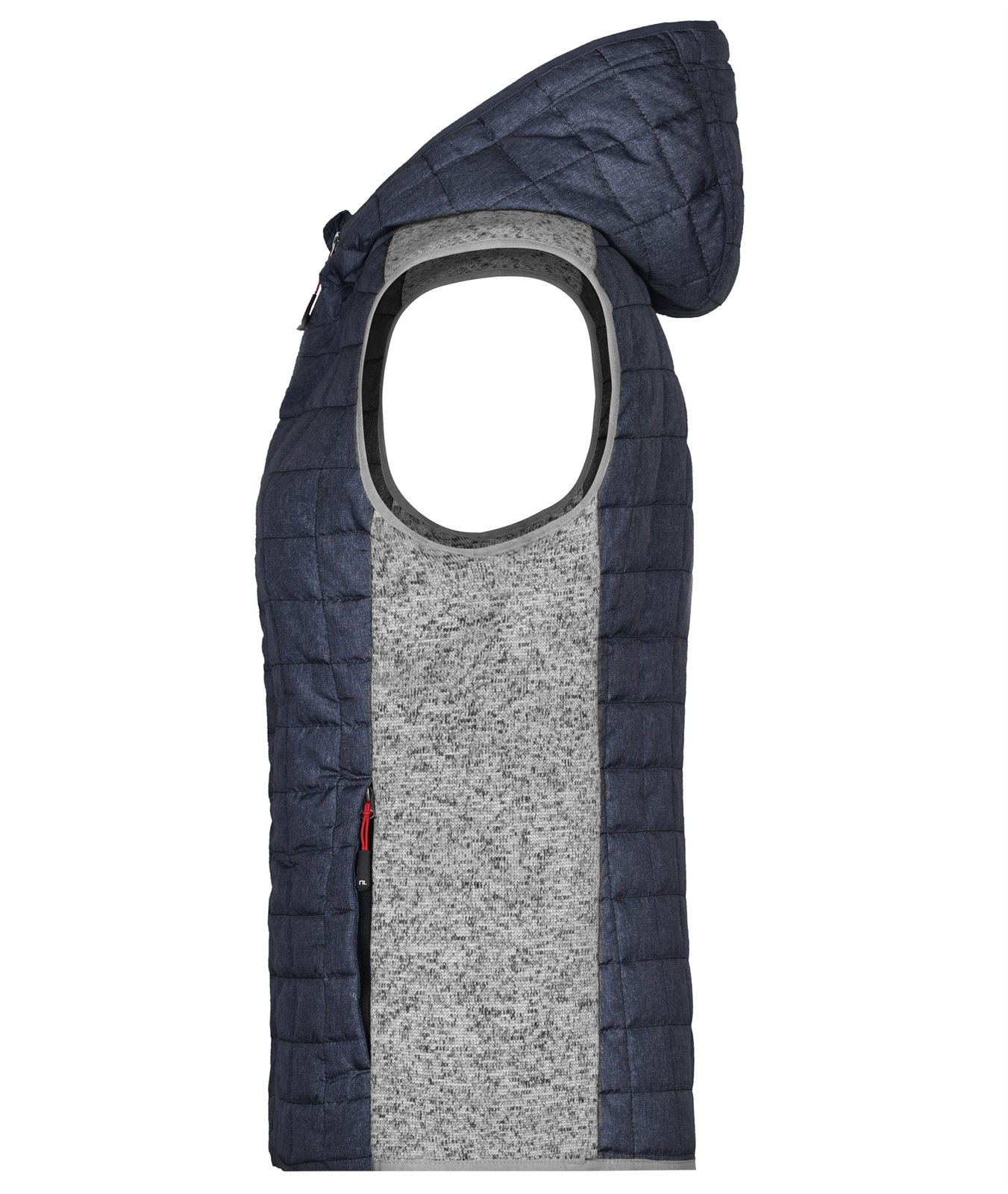 Weste Damen Grau – Ladies' Knitted Hybrid Vest, Detailansicht