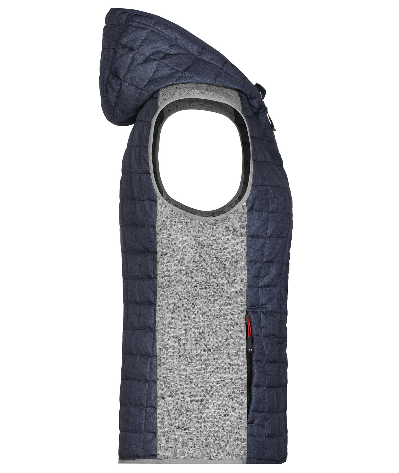 Weste Damen Grau – Ladies' Knitted Hybrid Vest, Detailansicht