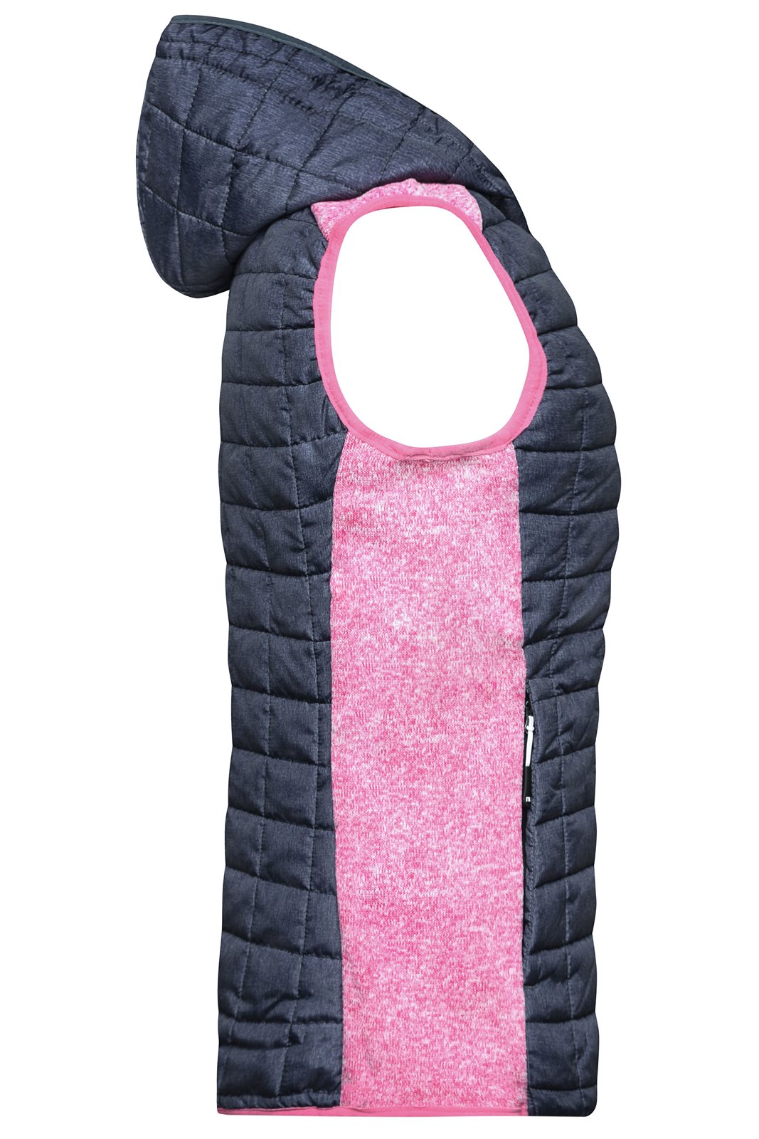Weste Damen Grau/Pink – Ladies' Knitted Hybrid Vest, Detailansicht