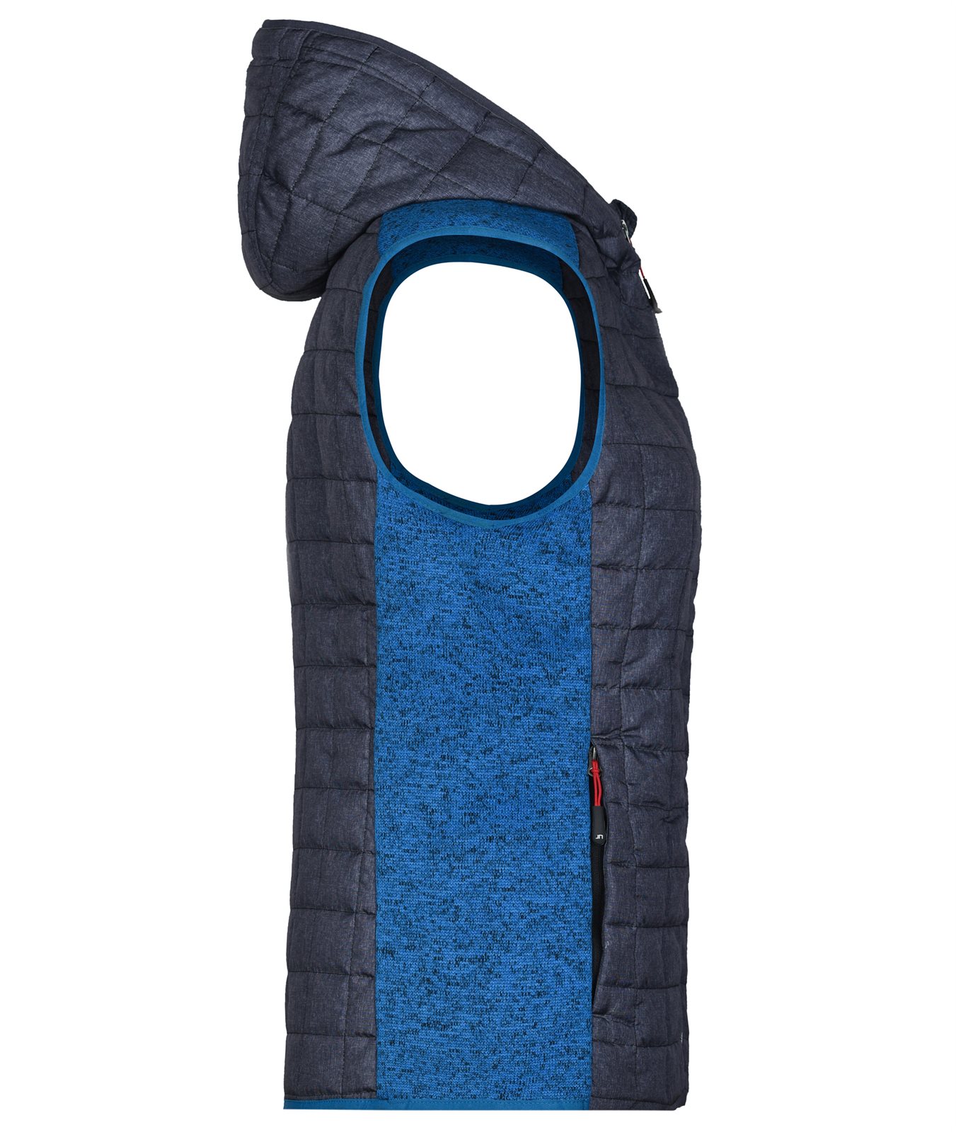 Weste Damen Grau/Blau – Ladies' Knitted Hybrid Vest, Detailansicht