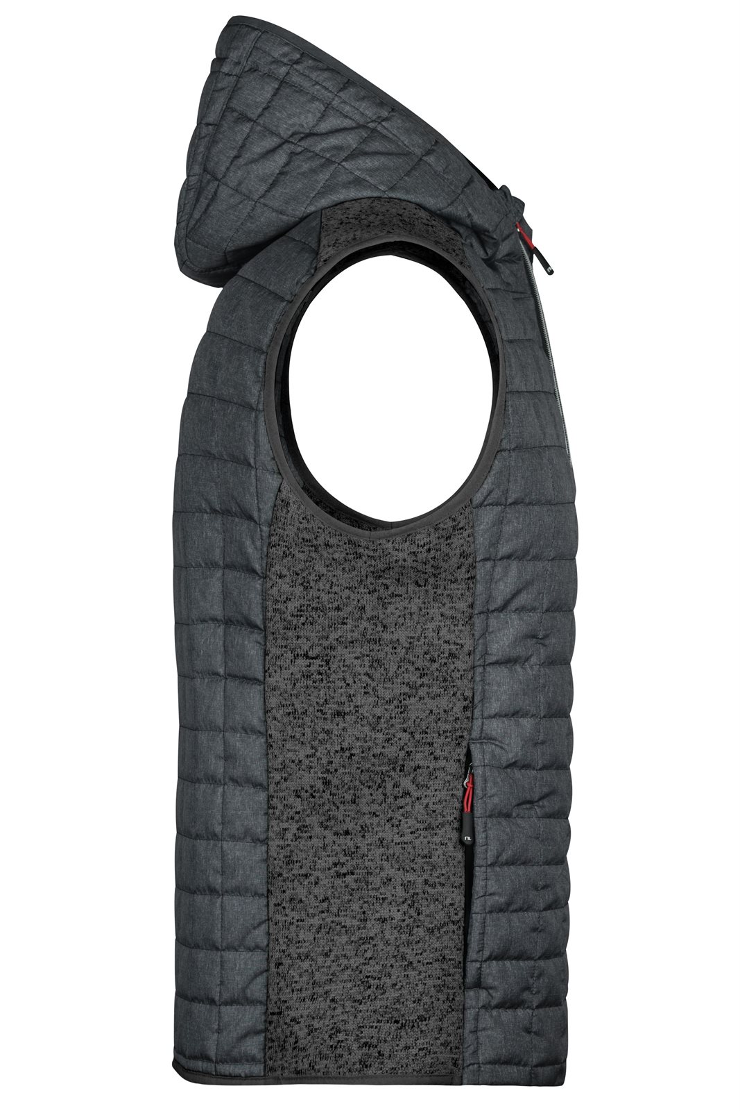 Weste Herren Grau – Men's Knitted Hybrid Vest, Detailansicht