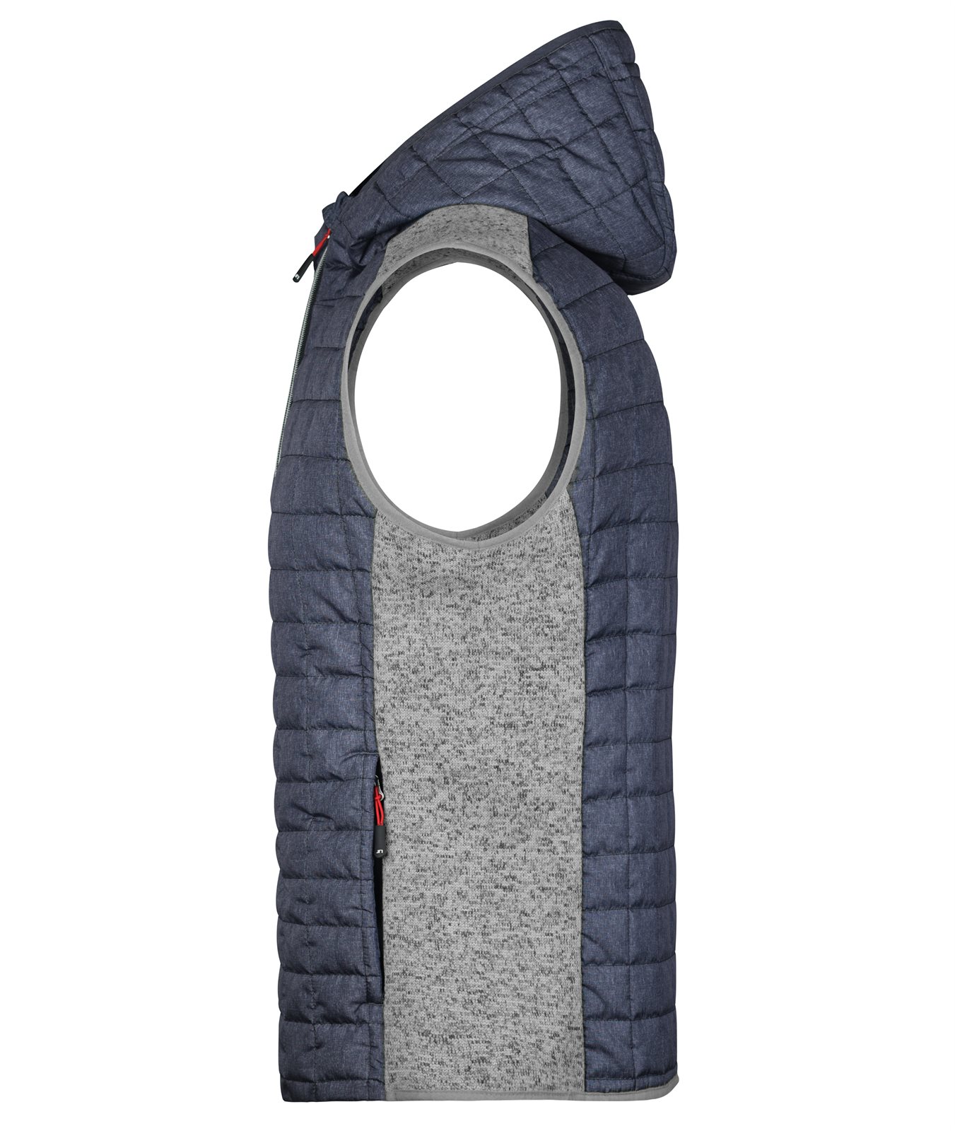 Weste Herren Grau – Men's Knitted Hybrid Vest, Detailansicht