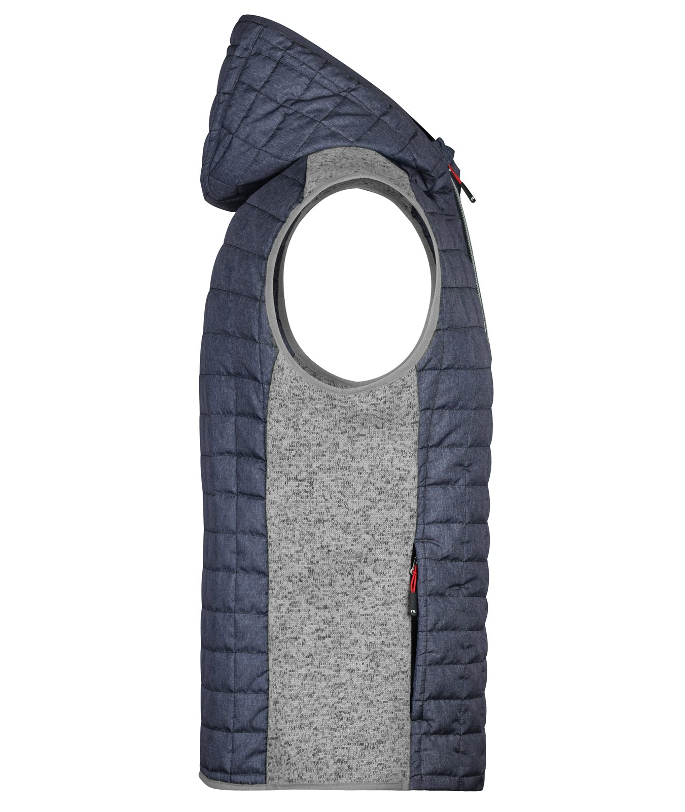 Weste Herren Grau – Men's Knitted Hybrid Vest, Detailansicht