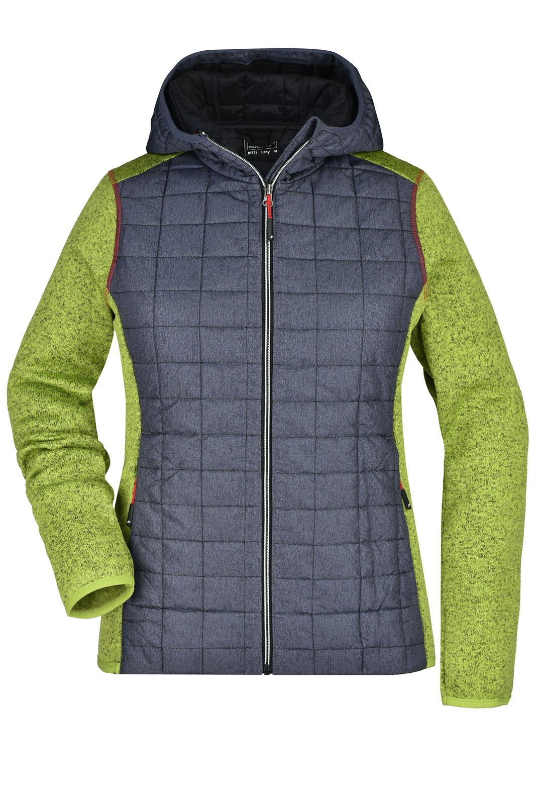 Jacke Damen Grau/Grün – Ladies' Knitted Hybrid Jacket