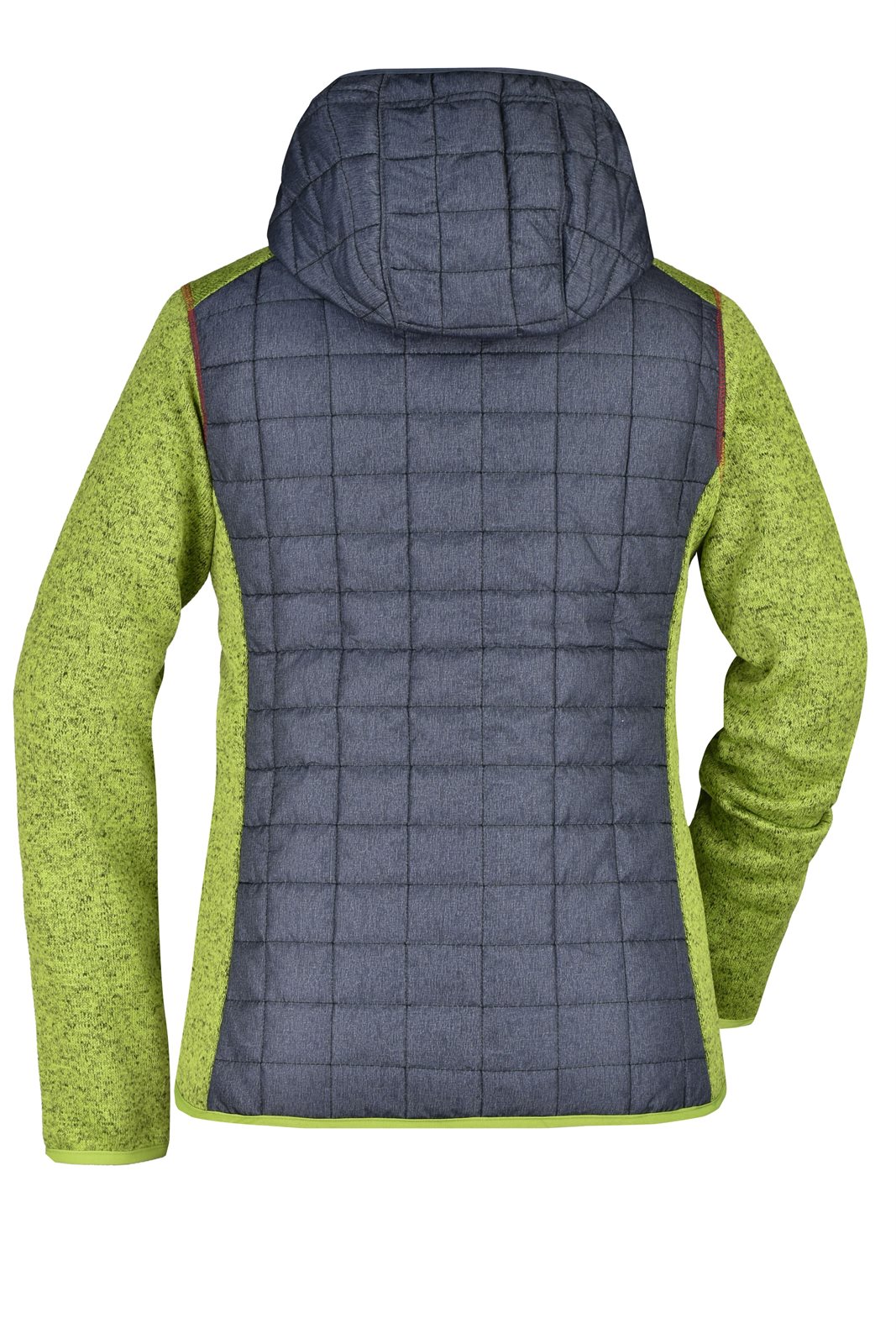 Jacke Damen Grau/Grün – Ladies' Knitted Hybrid Jacket, Detailansicht