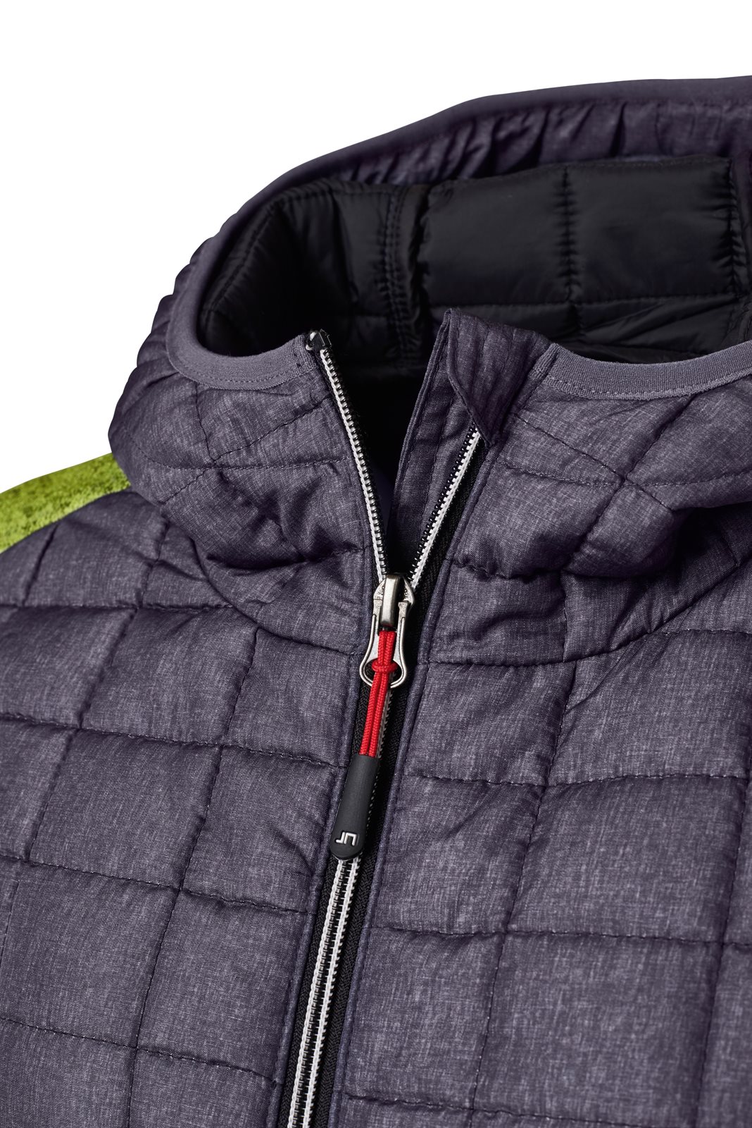 Jacke Damen Grau/Grün – Ladies' Knitted Hybrid Jacket, Detailansicht