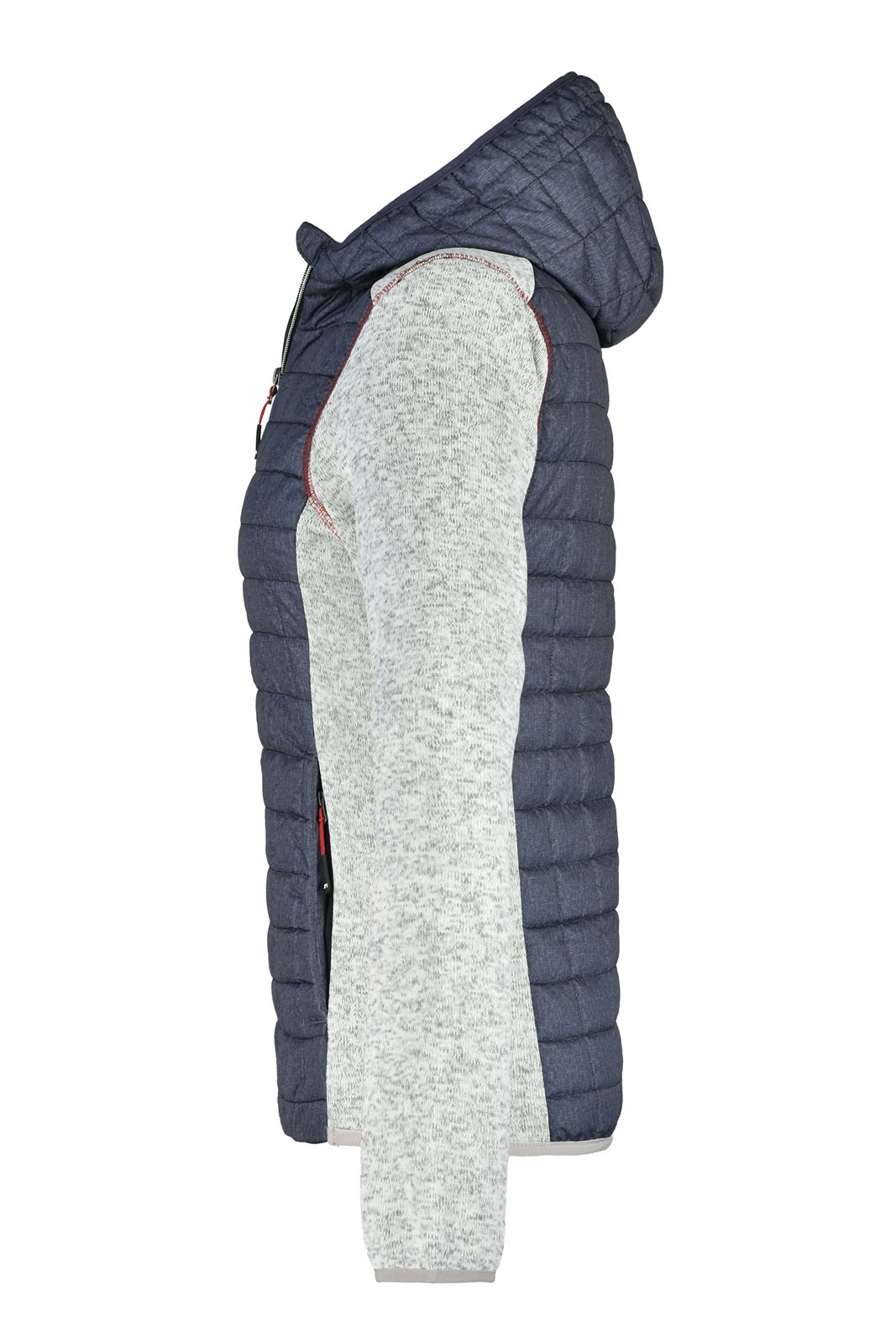 Jacke Damen Grau – Ladies' Knitted Hybrid Jacket, Detailansicht