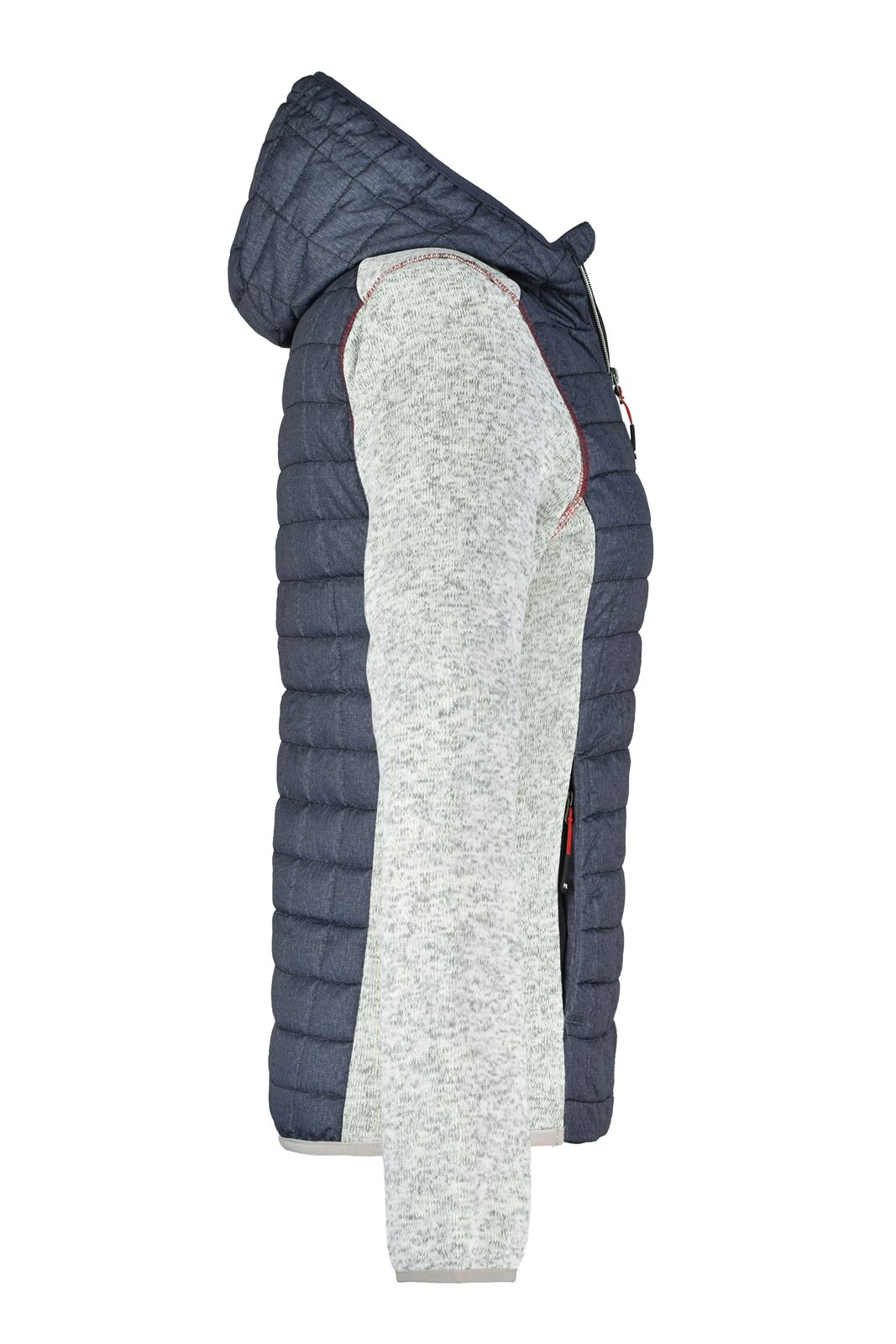 Jacke Damen Grau – Ladies' Knitted Hybrid Jacket, Detailansicht