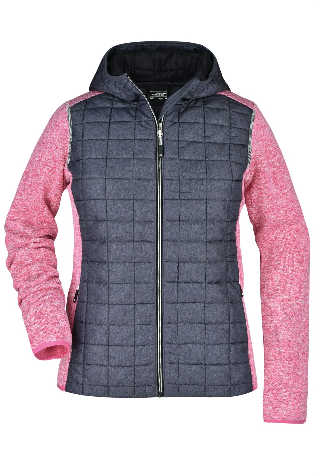Jacke Damen Grau/Pink – Ladies' Knitted Hybrid Jacket
