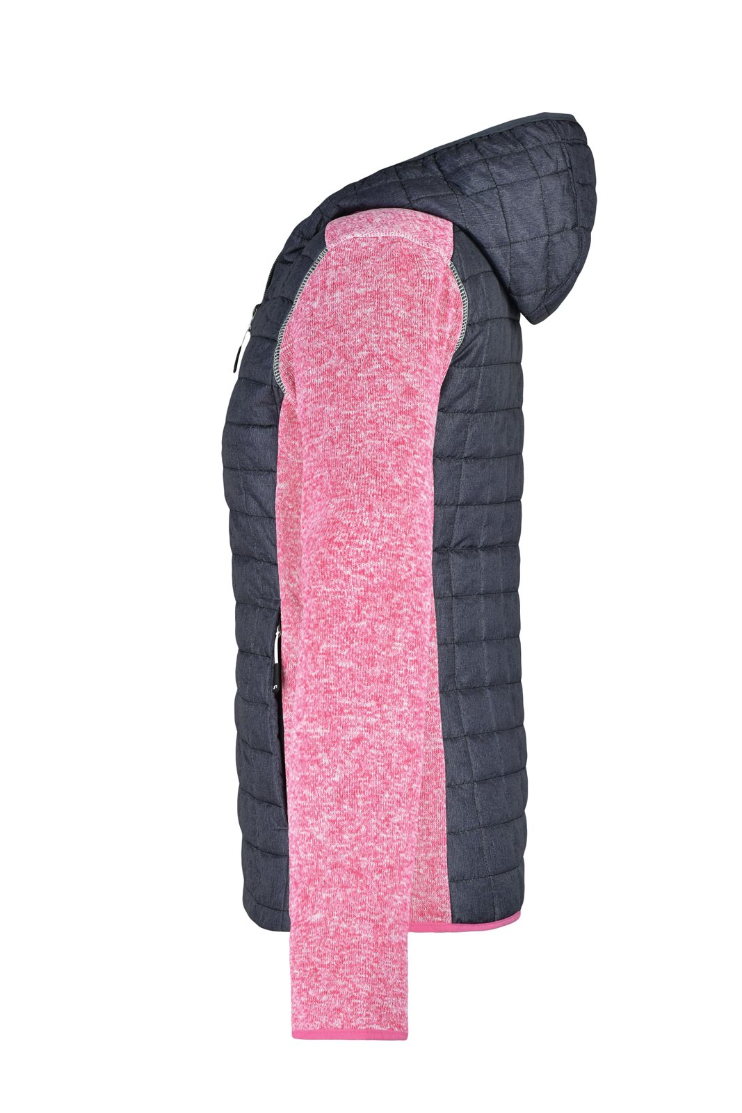Jacke Damen Grau/Pink – Ladies' Knitted Hybrid Jacket, Detailansicht