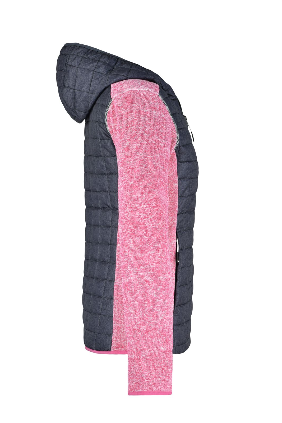 Jacke Damen Grau/Pink – Ladies' Knitted Hybrid Jacket, Detailansicht