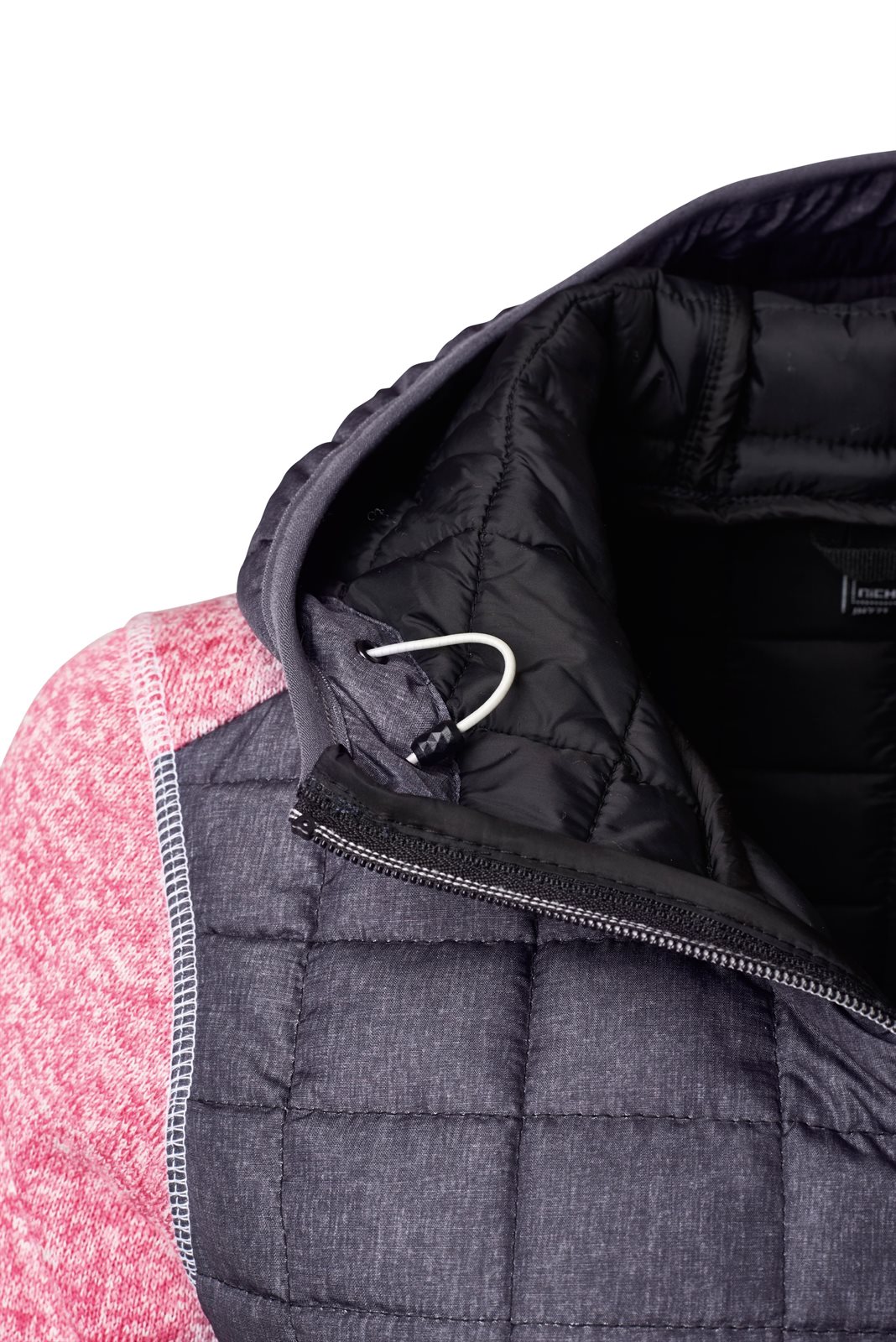 Jacke Damen Grau/Pink – Ladies' Knitted Hybrid Jacket, Detailansicht
