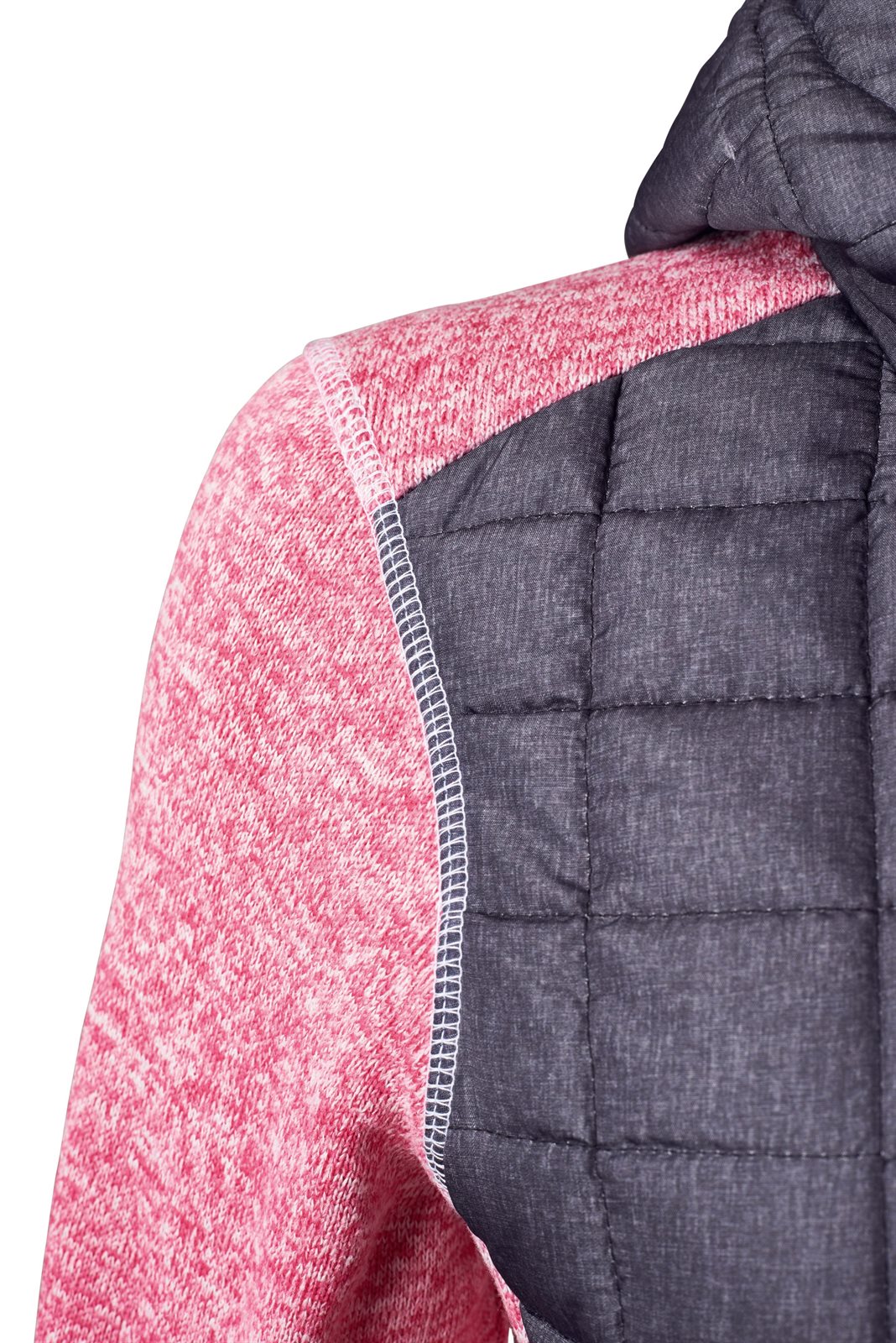 Jacke Damen Grau/Pink – Ladies' Knitted Hybrid Jacket, Detailansicht