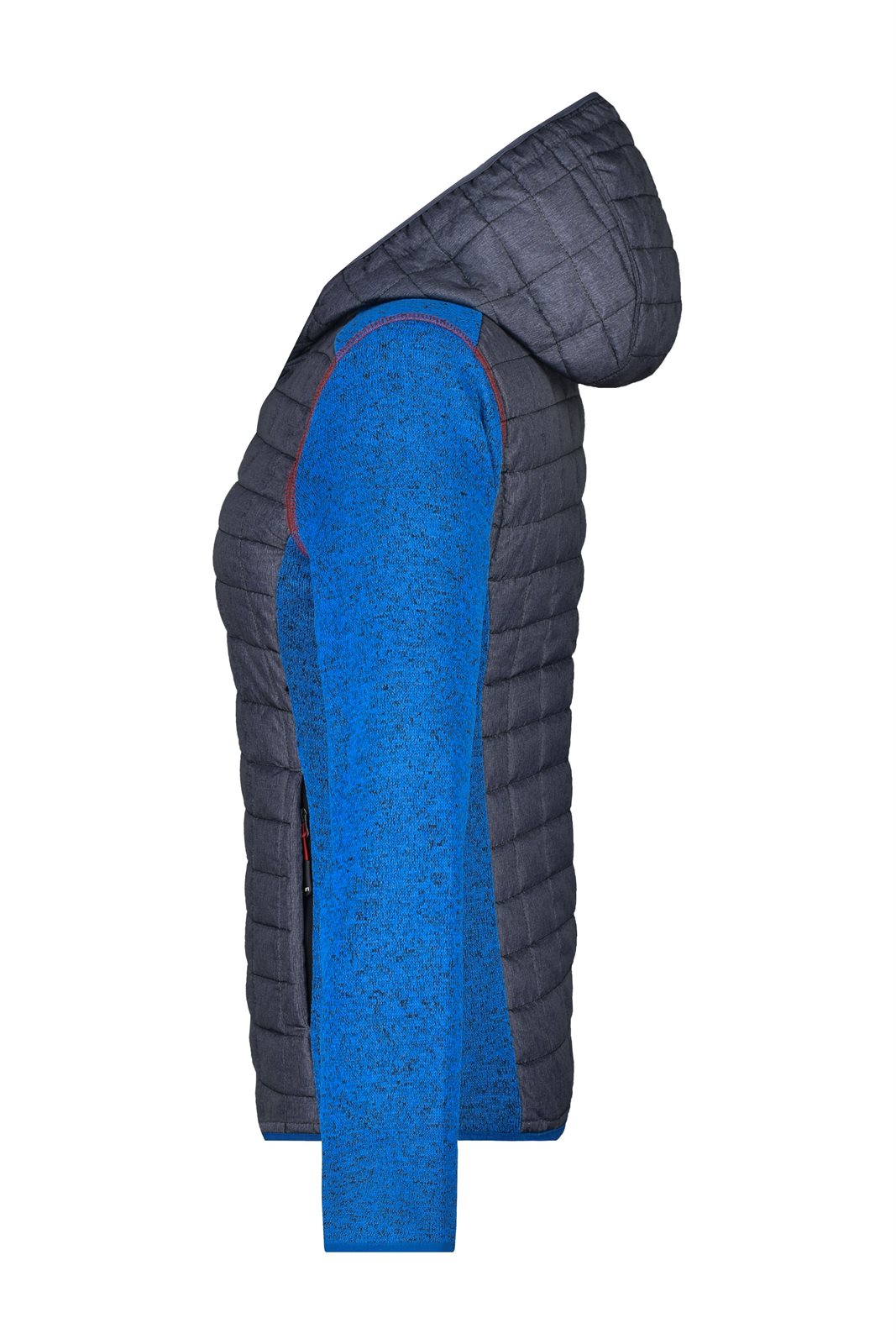 Jacke Damen Grau/Blau – Ladies' Knitted Hybrid Jacket, Detailansicht