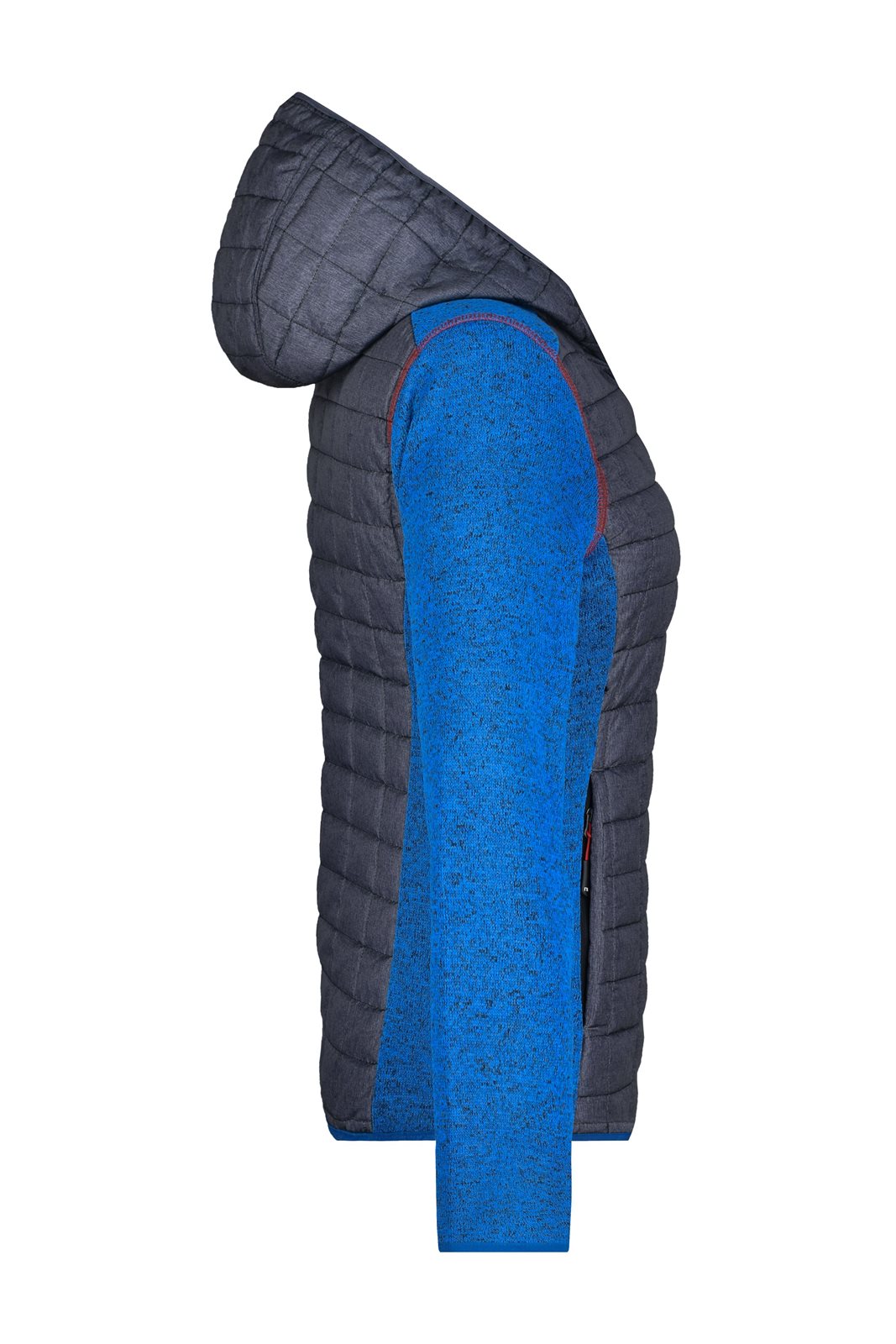 Jacke Damen Grau/Blau – Ladies' Knitted Hybrid Jacket, Detailansicht