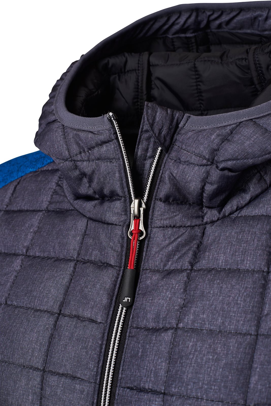 Jacke Damen Grau/Blau – Ladies' Knitted Hybrid Jacket, Detailansicht