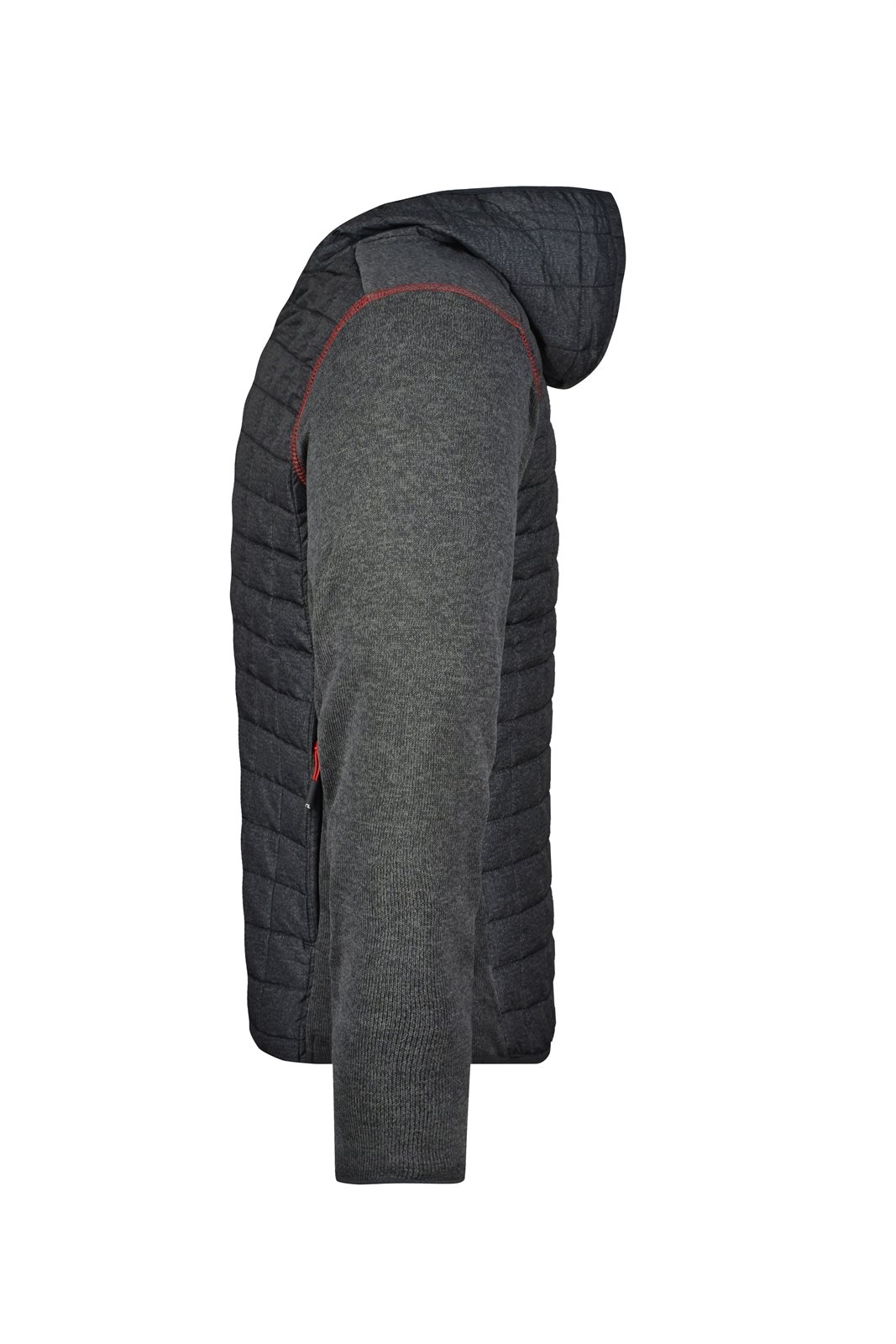 Jacke Herren Grau – Men's Knitted Hybrid Jacket, Detailansicht