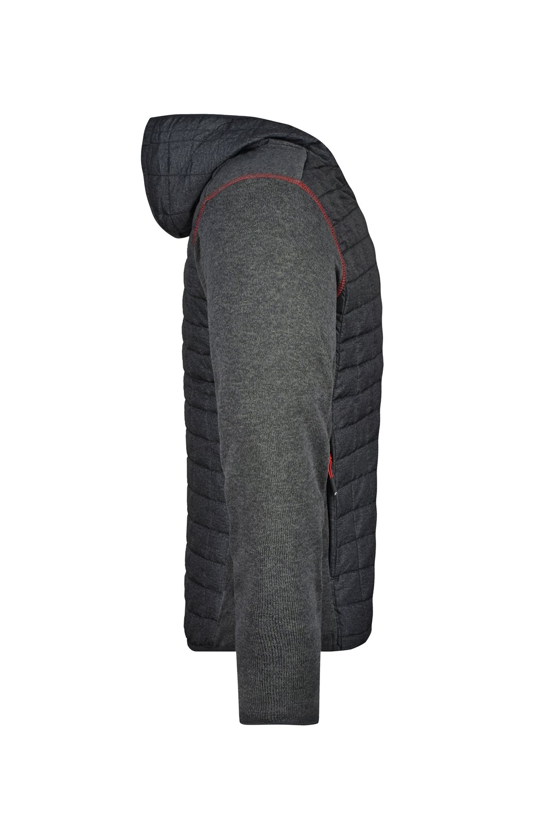 Jacke Herren Grau – Men's Knitted Hybrid Jacket, Detailansicht