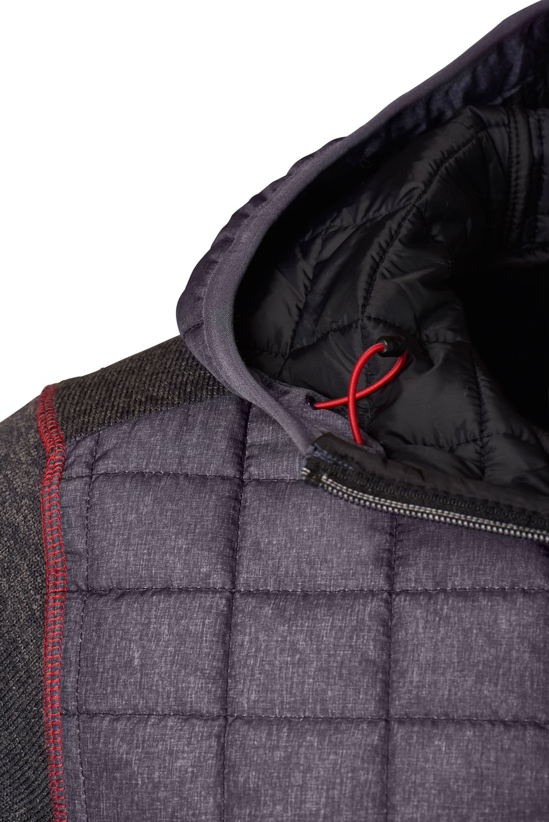 Jacke Herren Grau – Men's Knitted Hybrid Jacket, Detailansicht