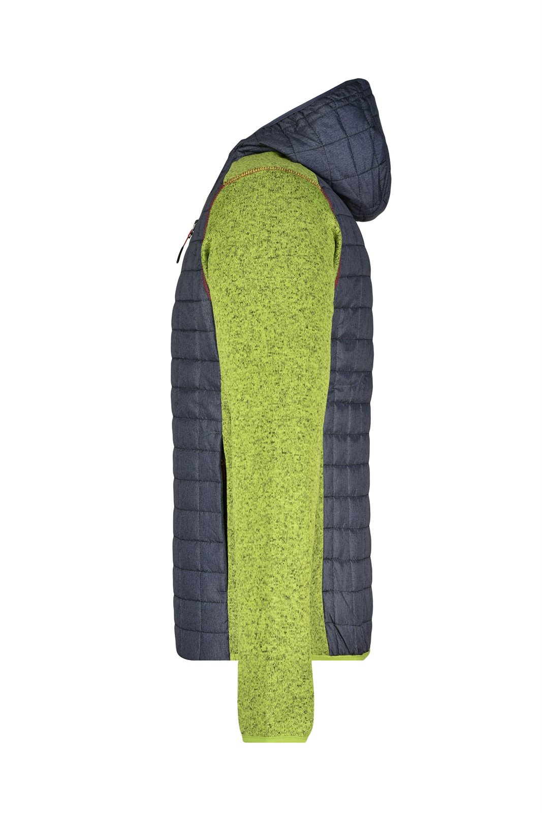 Jacke Herren Grau/Grün – Men's Knitted Hybrid Jacket, Detailansicht