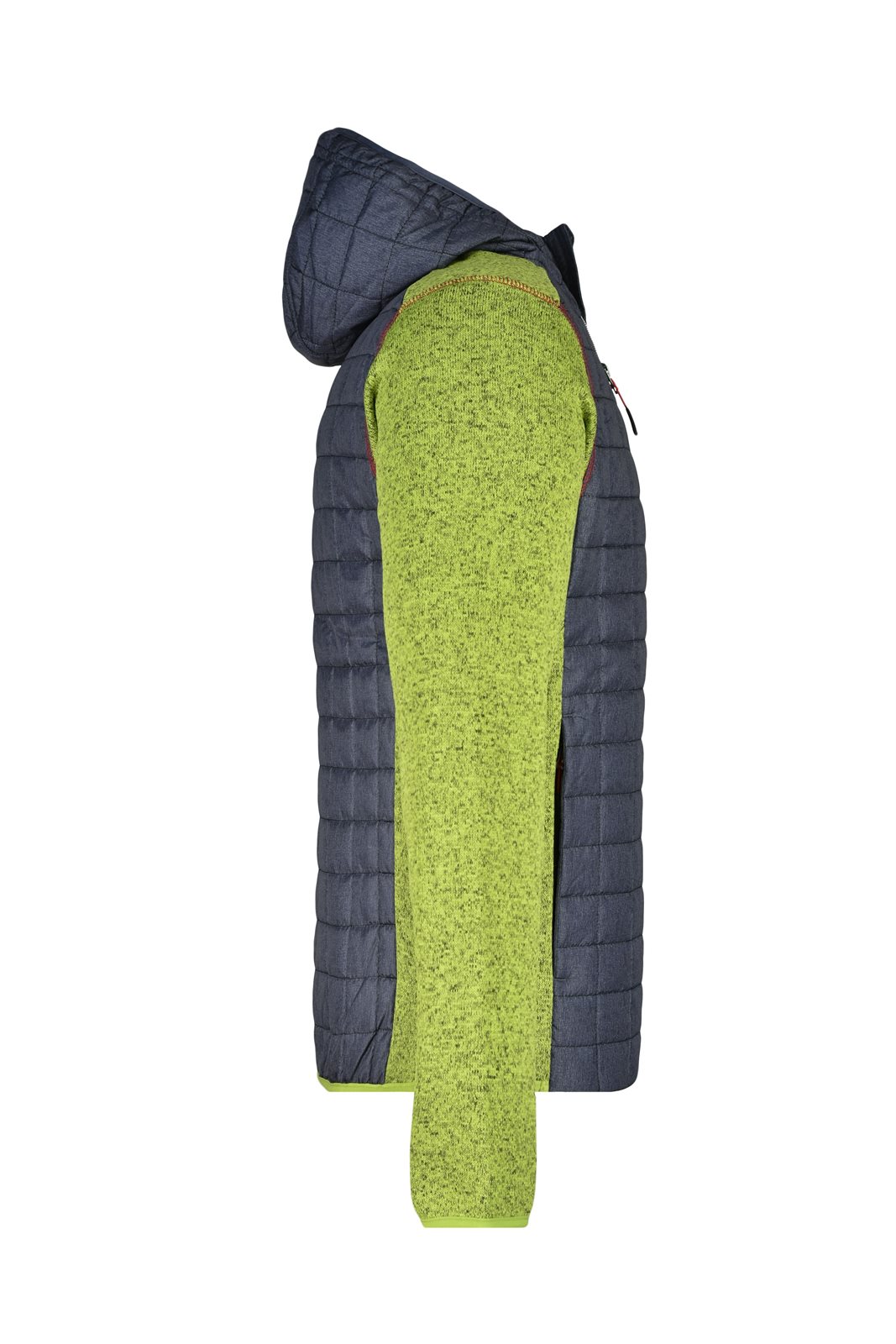 Jacke Herren Grau/Grün – Men's Knitted Hybrid Jacket, Detailansicht