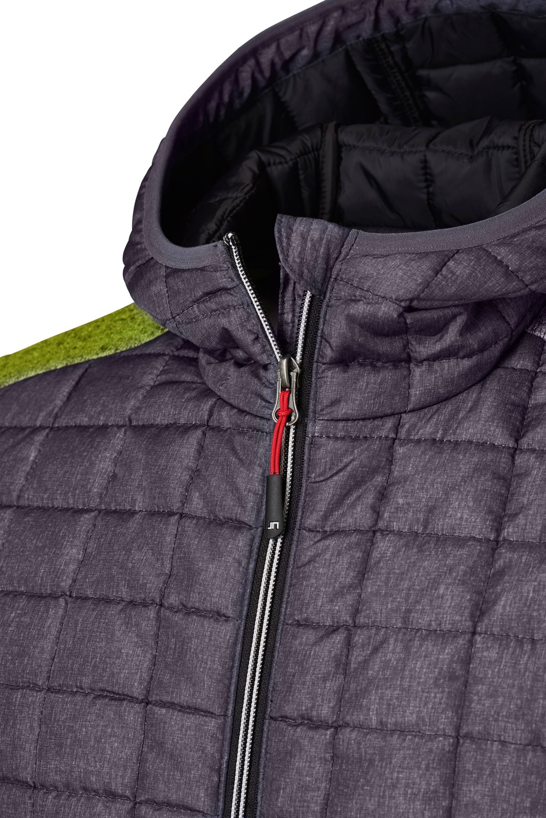 Jacke Herren Grau/Grün – Men's Knitted Hybrid Jacket, Detailansicht