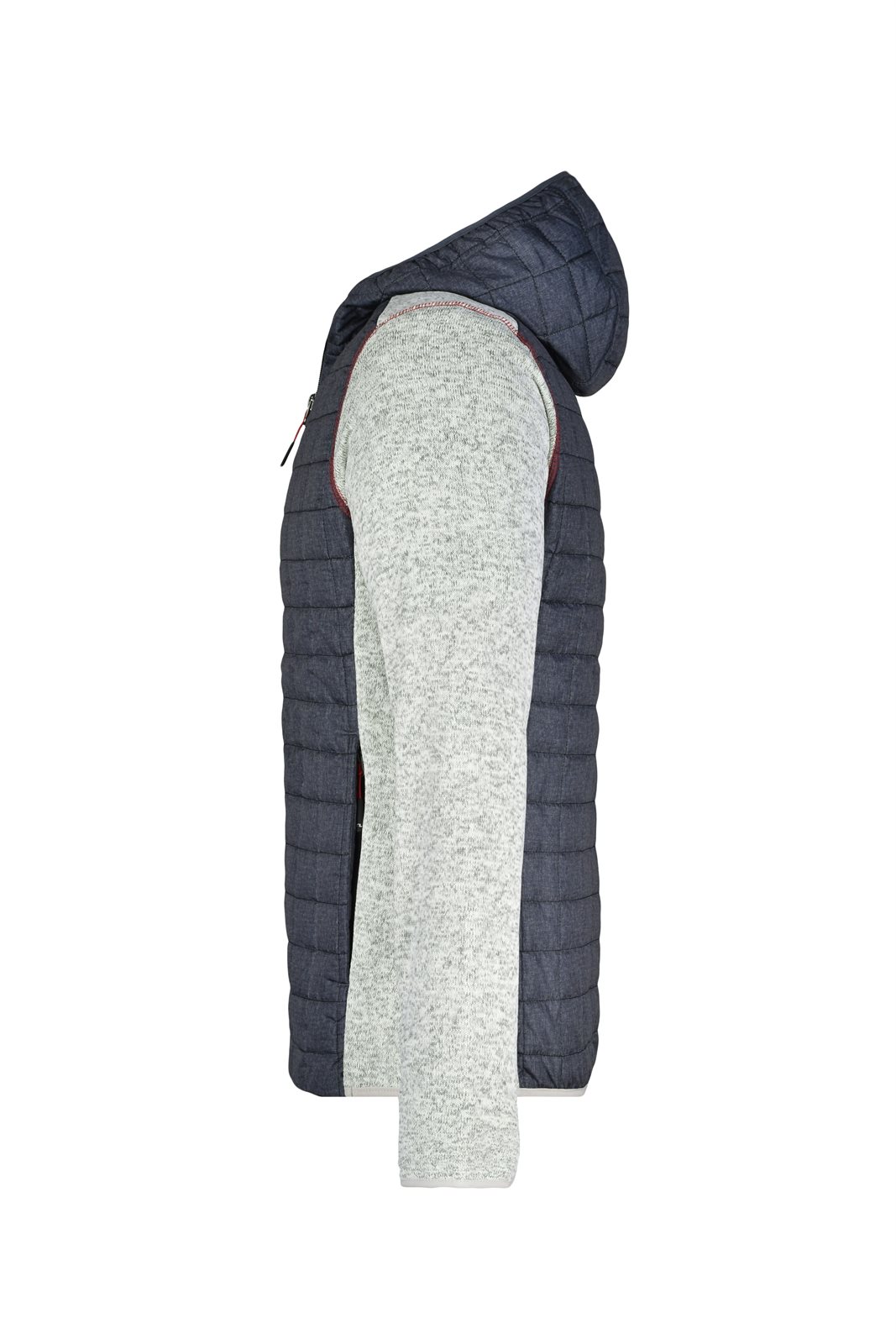Jacke Herren Grau – Men's Knitted Hybrid Jacket, Detailansicht