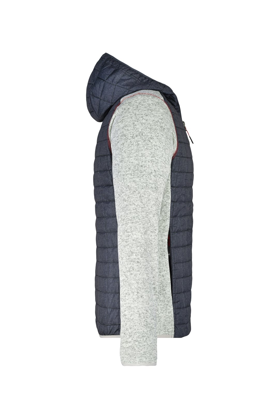 Jacke Herren Grau – Men's Knitted Hybrid Jacket, Detailansicht