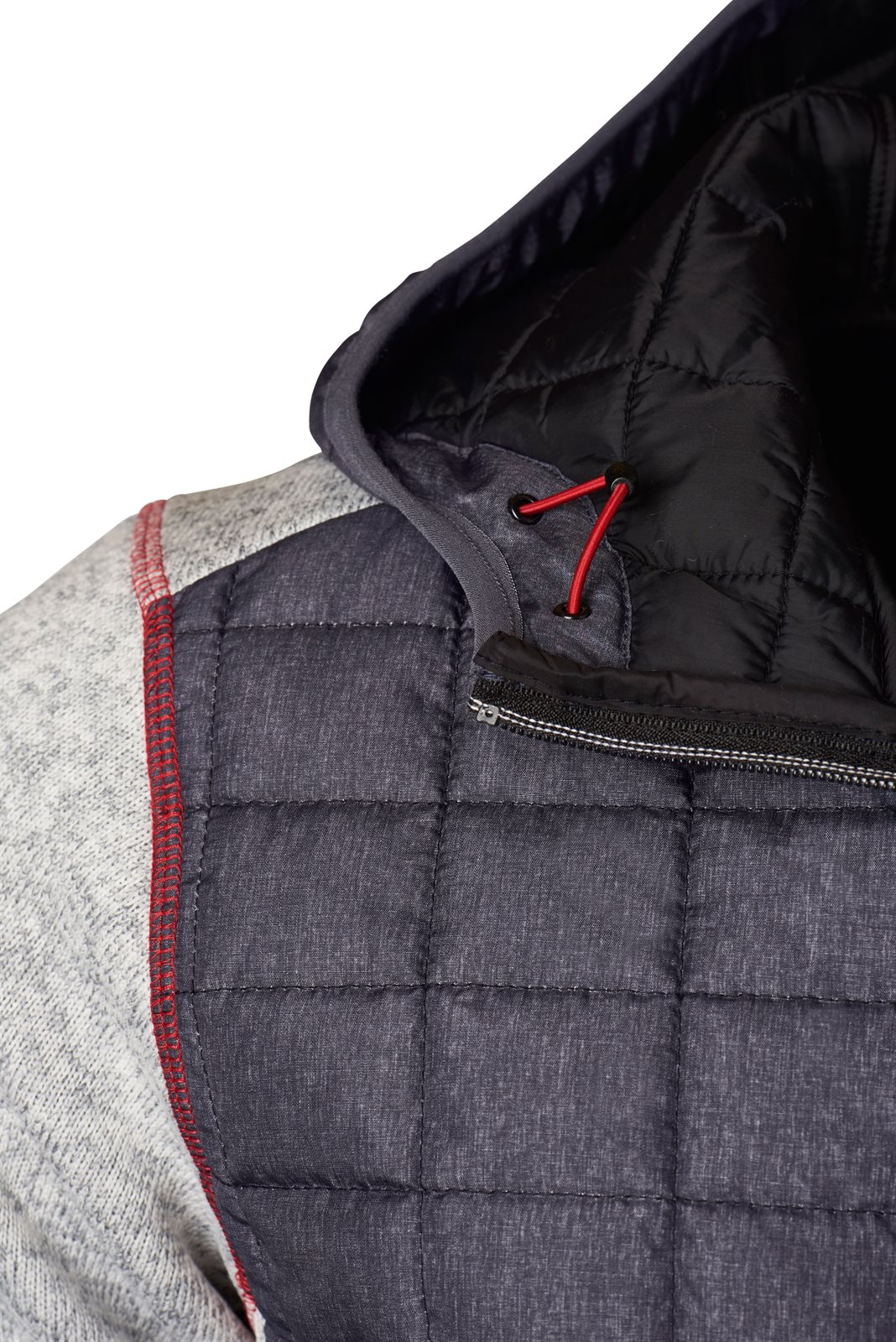 Jacke Herren Grau – Men's Knitted Hybrid Jacket, Detailansicht