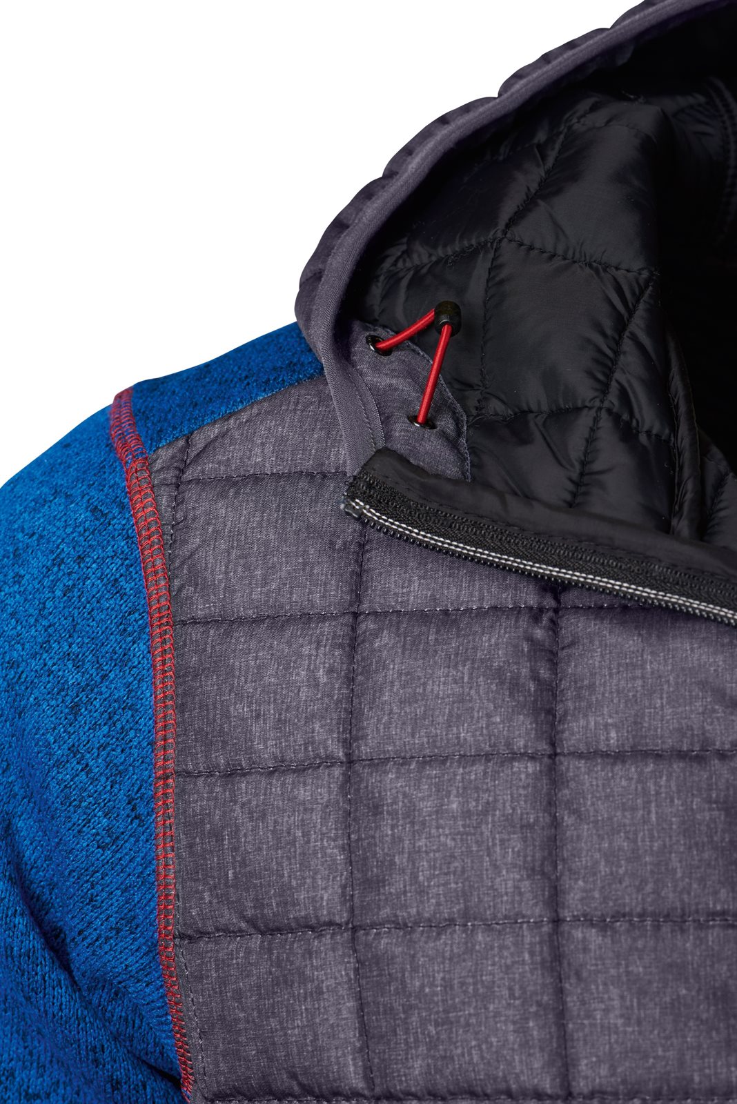 Jacke Herren Grau/Blau – Men's Knitted Hybrid Jacket, Detailansicht